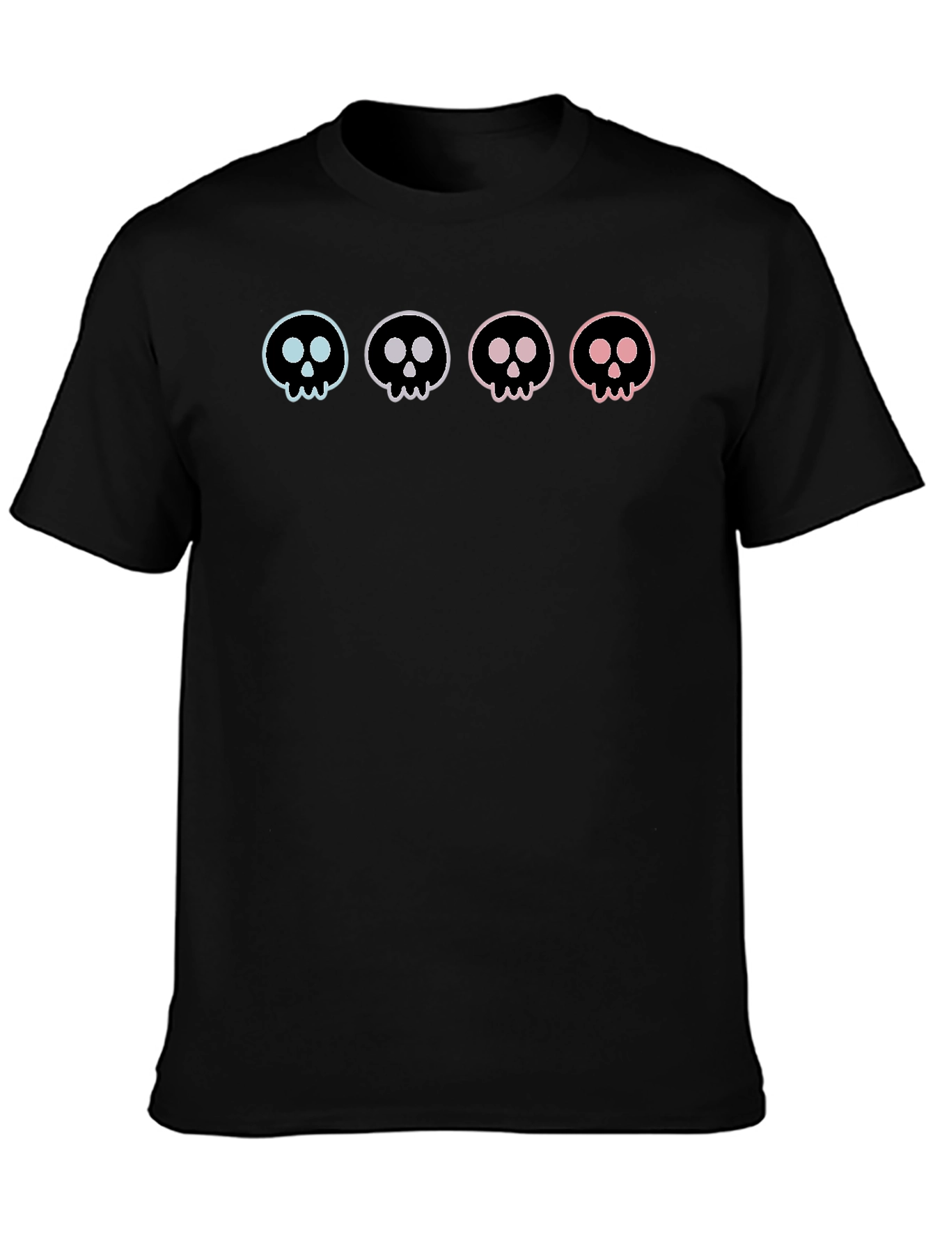 Skull Graphic Tee - Trendy Cotton Black T-Shirt