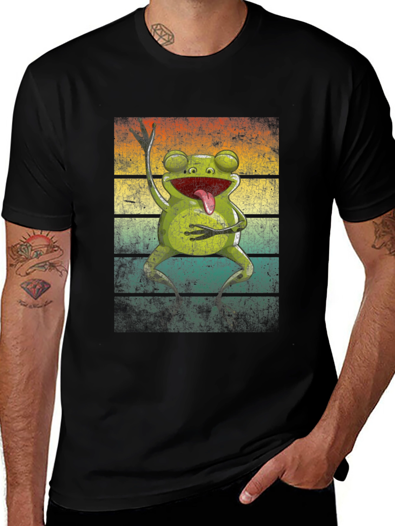 Funny Frog Graphic T-Shirt - Retro Style