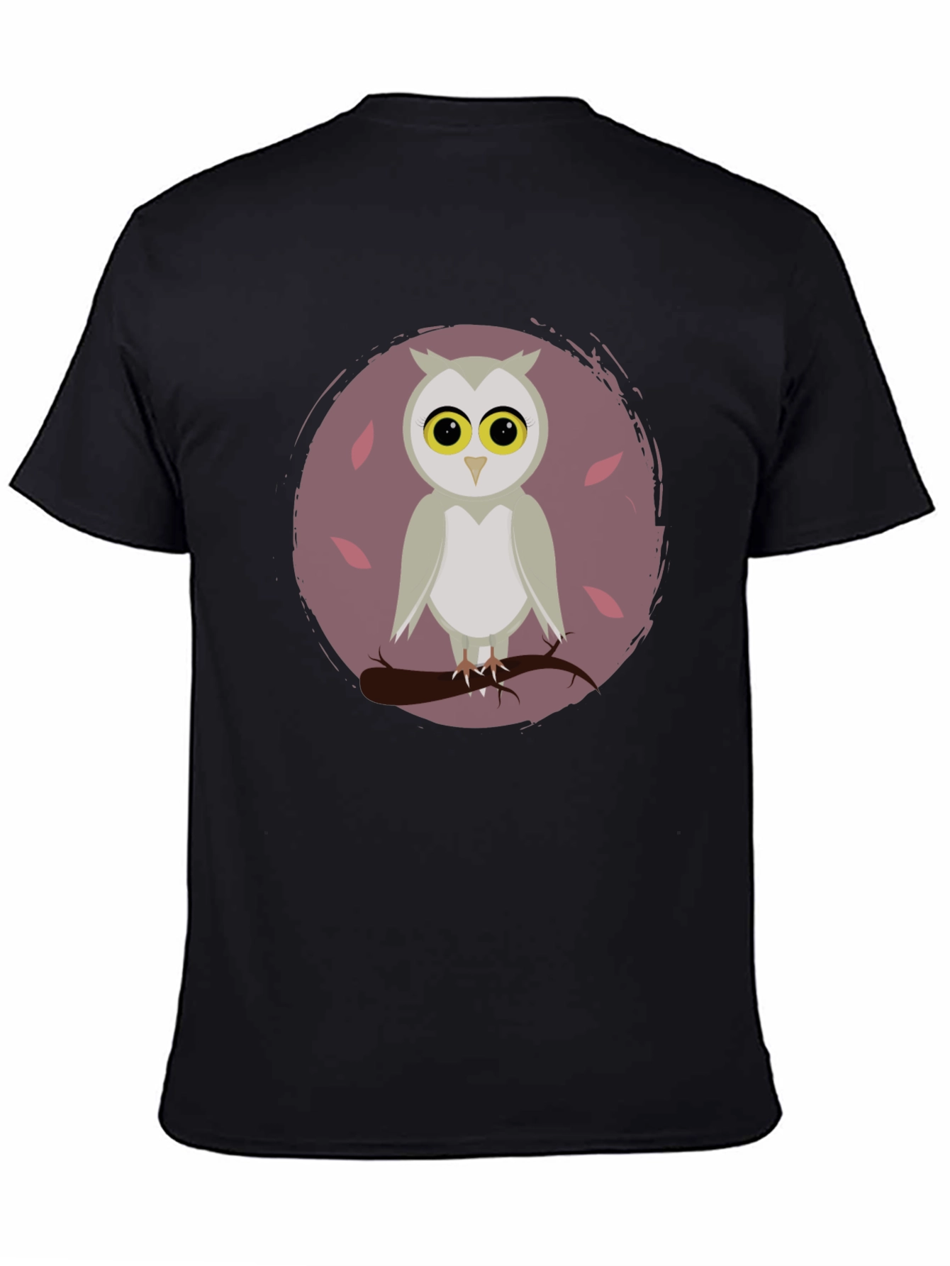 Owl Graphic Print Crew Neck T-Shirt
