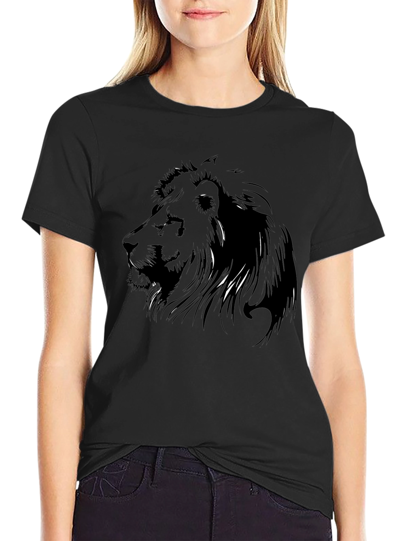 Lion Graphic T-Shirt - Mens Black Tee