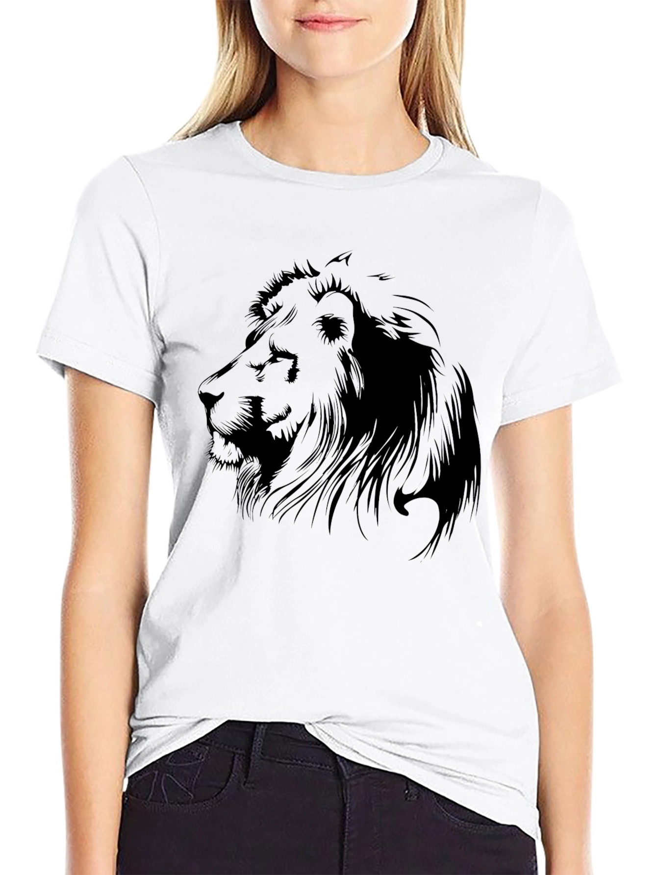 Lion Graphic T-Shirt - Mens Black Tee