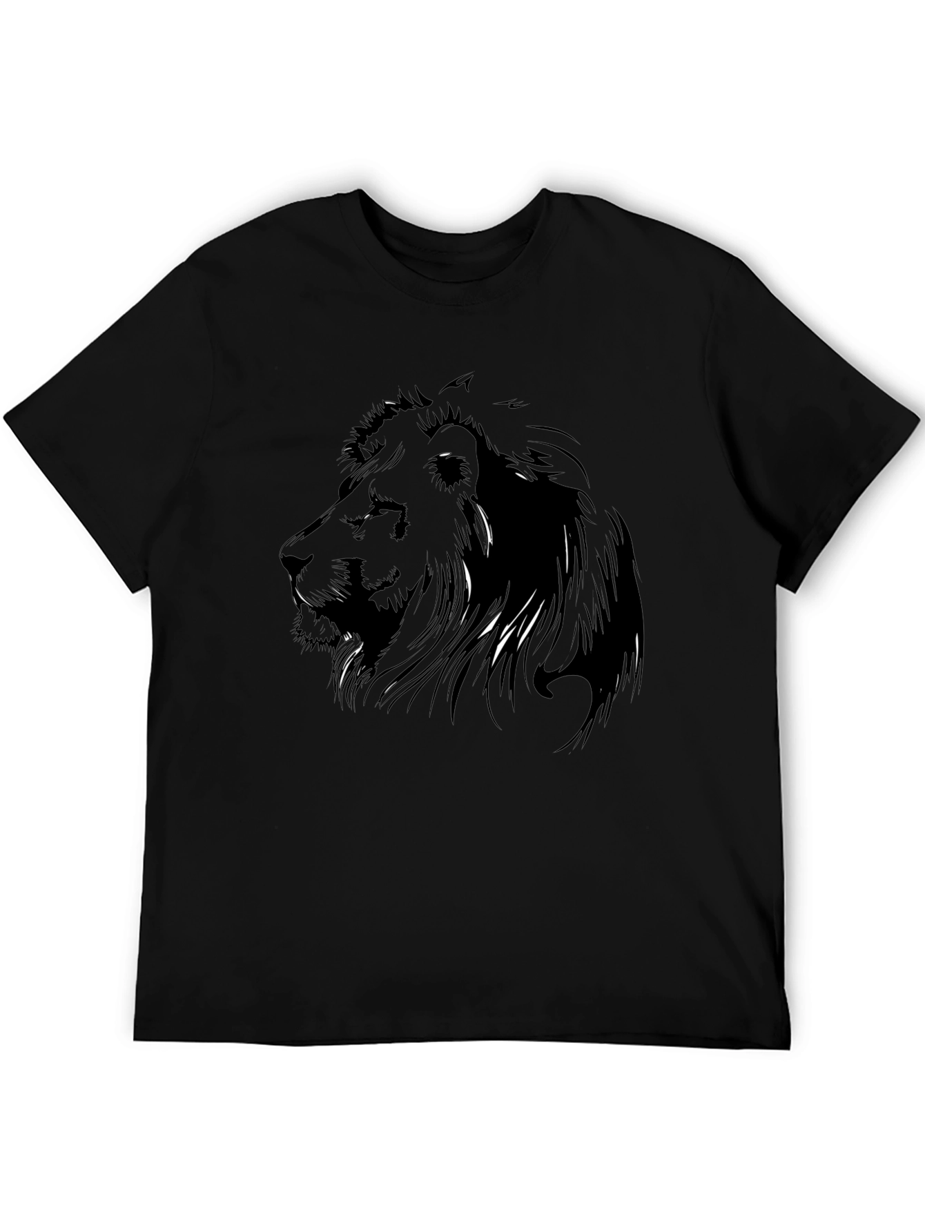 Lion Graphic T-Shirt - Mens Black Tee