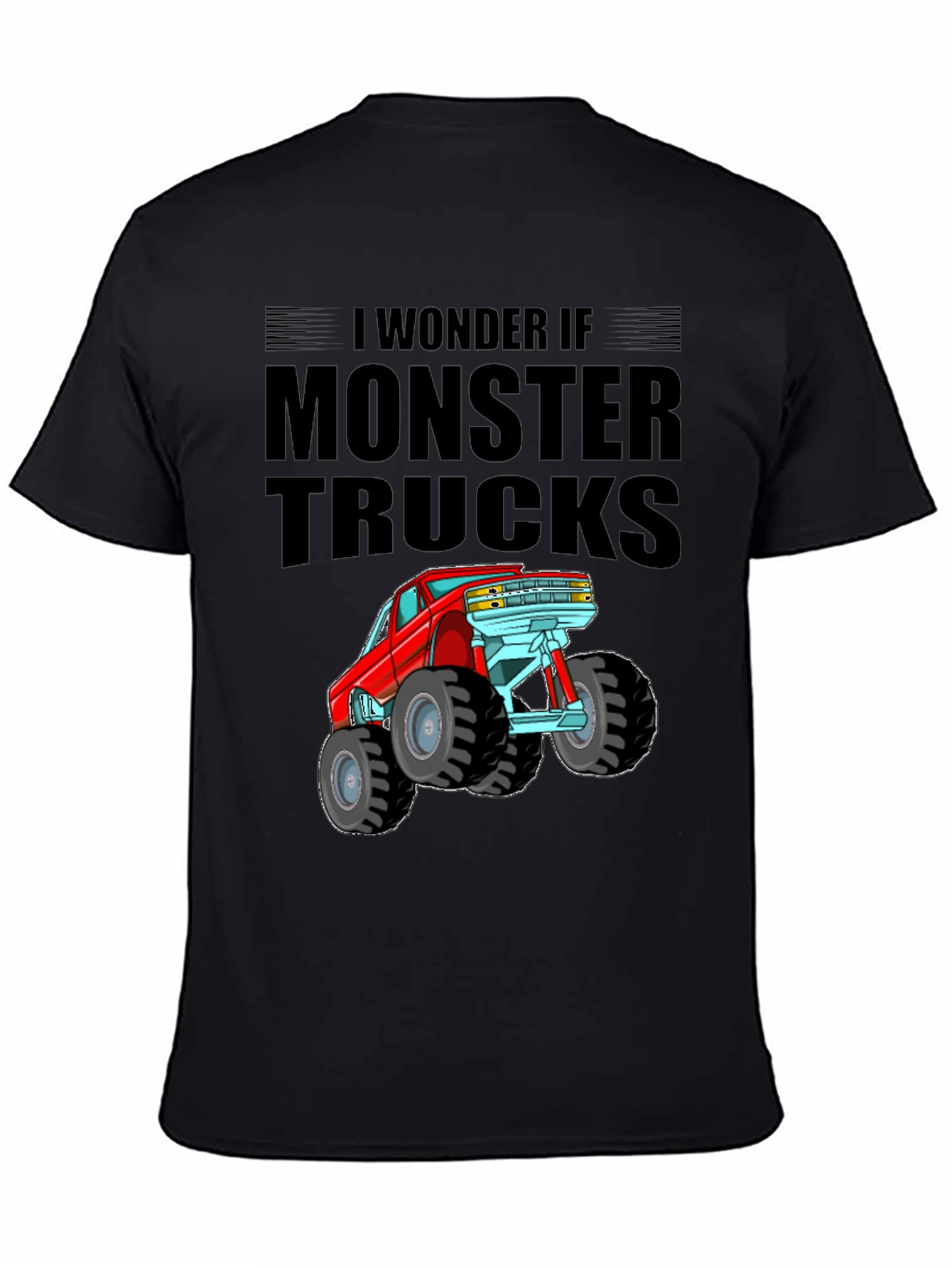 Monster Truck Graphic Tee - Black Cotton T-Shirt