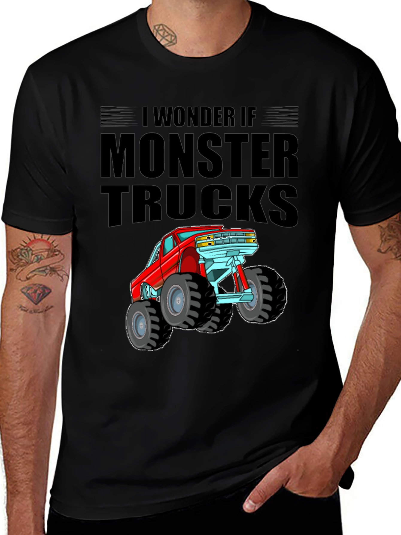 Monster Truck Graphic Tee - Black Cotton T-Shirt