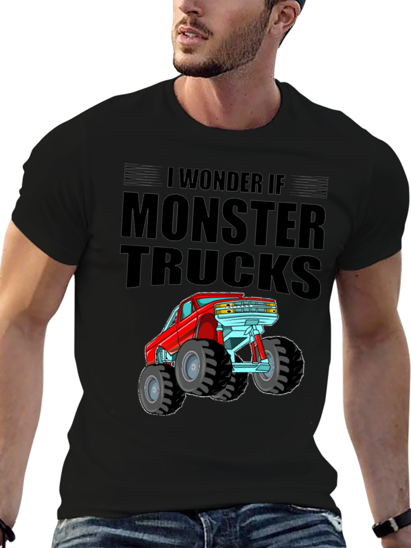 Monster Truck Graphic Tee - Black Cotton T-Shirt
