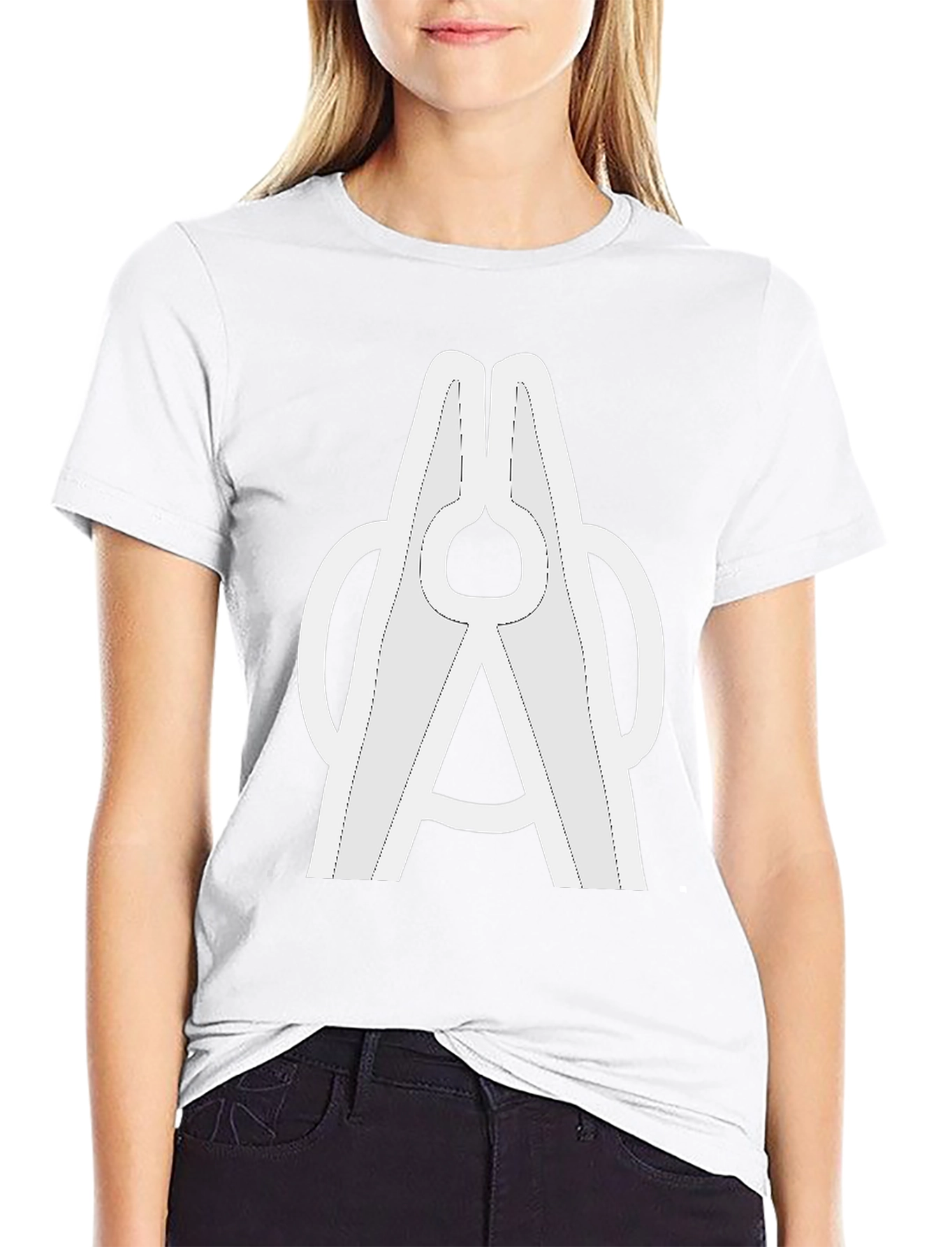 Black T-Shirt with Modern Abstract Graphic Print