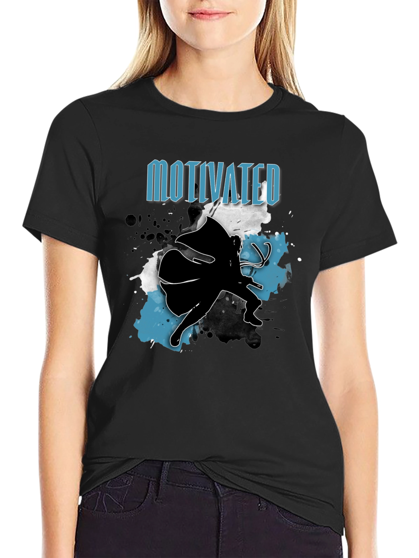 Motivated Superhero Mens Black T-Shirt