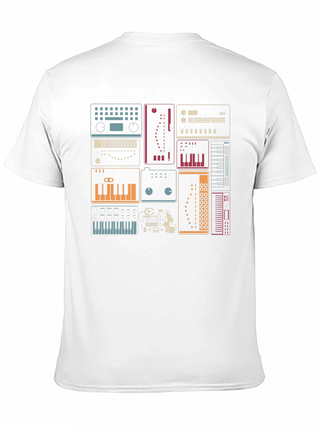 Synthesizer Graphic Print Black T-Shirt