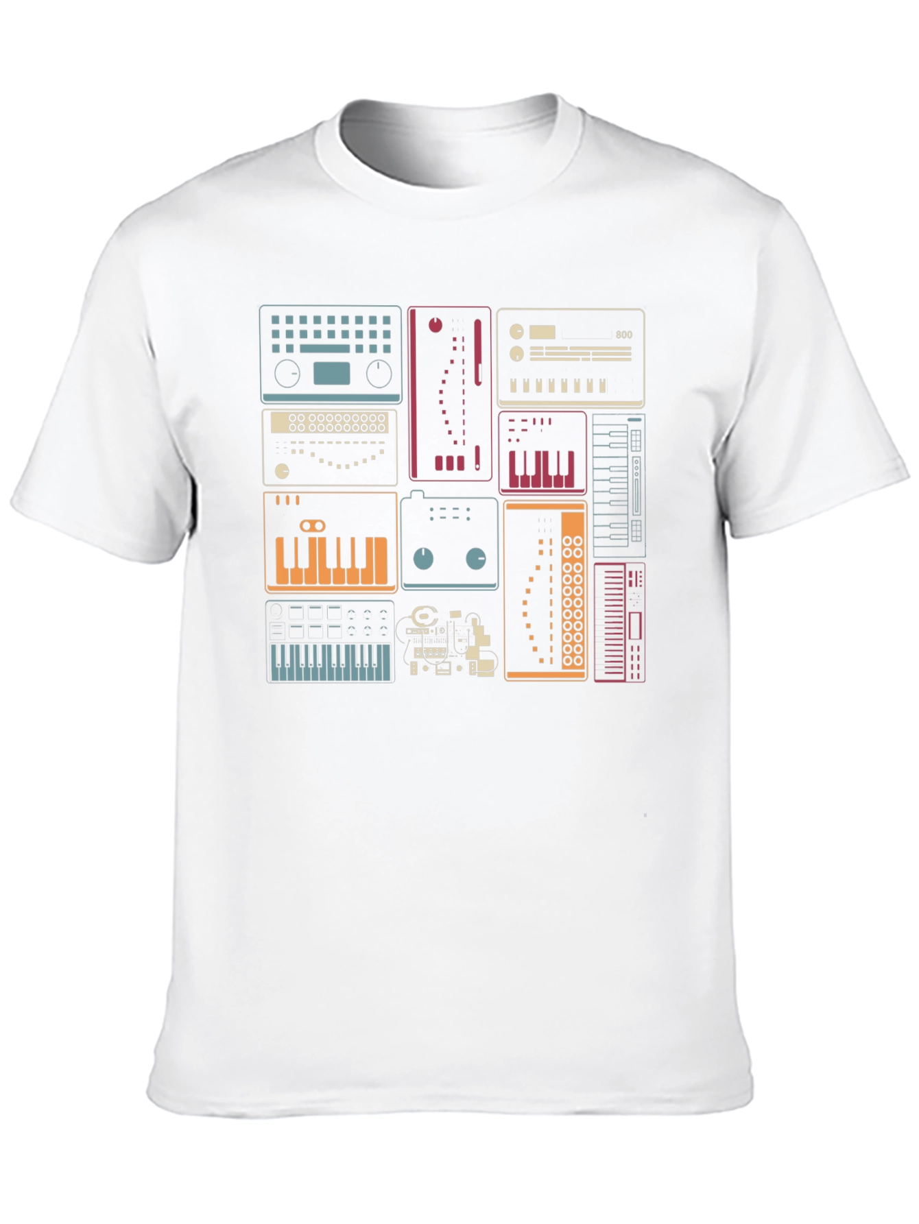 Synthesizer Graphic Print Black T-Shirt