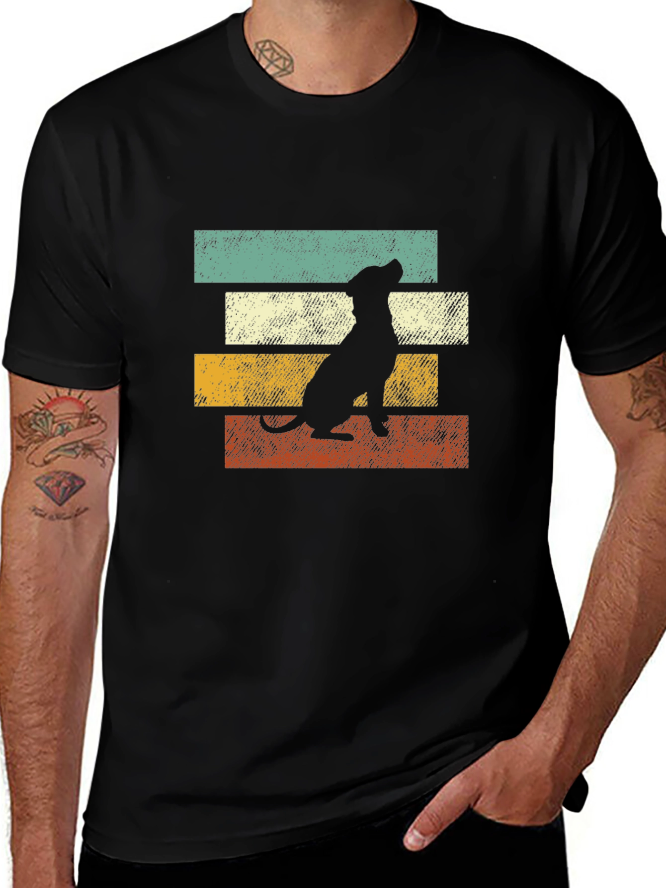 Retro Dog Silhouette Graphic Tee