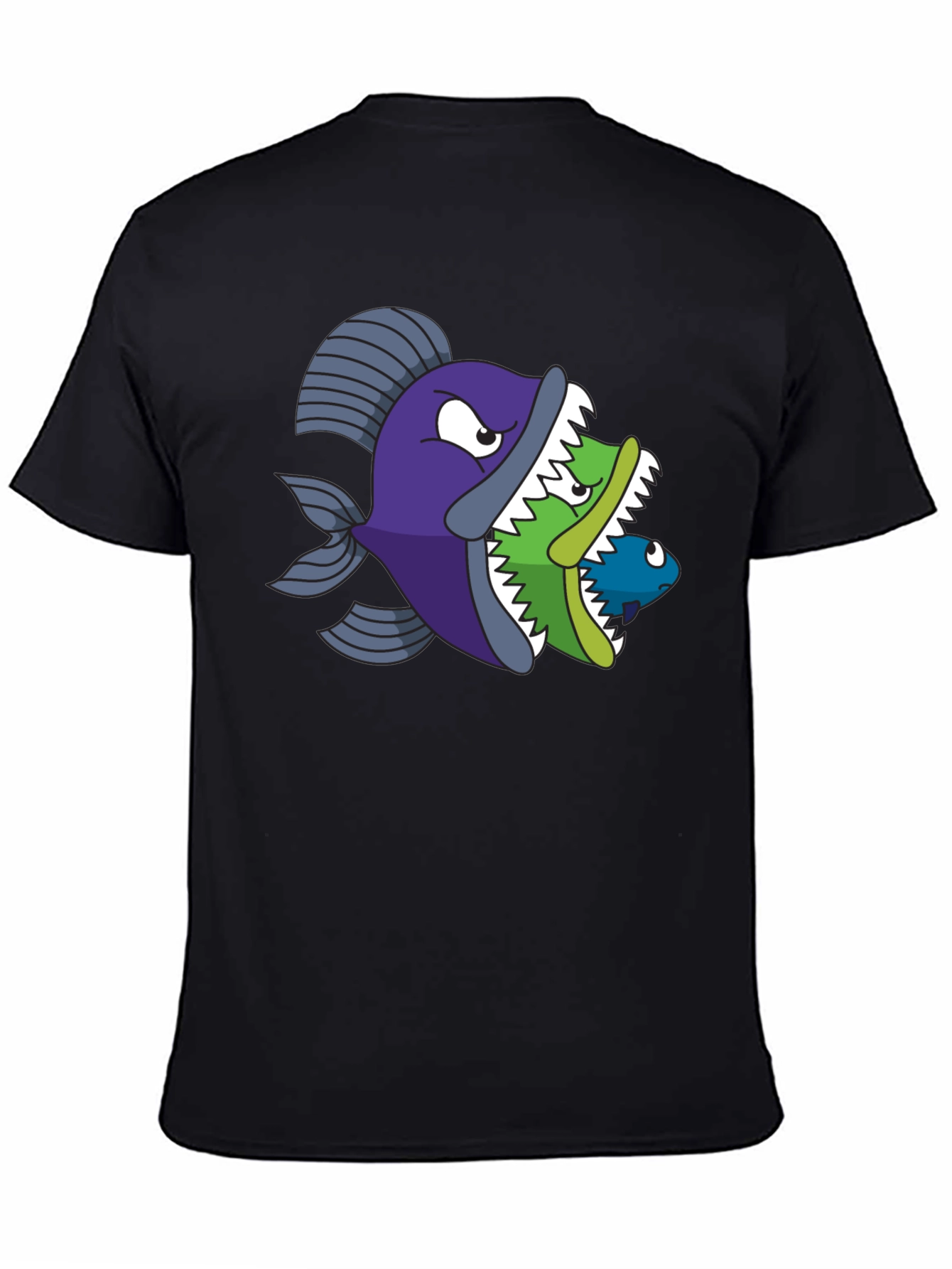 Fish Eats Fish Graphic Tee - Black T-Shirt