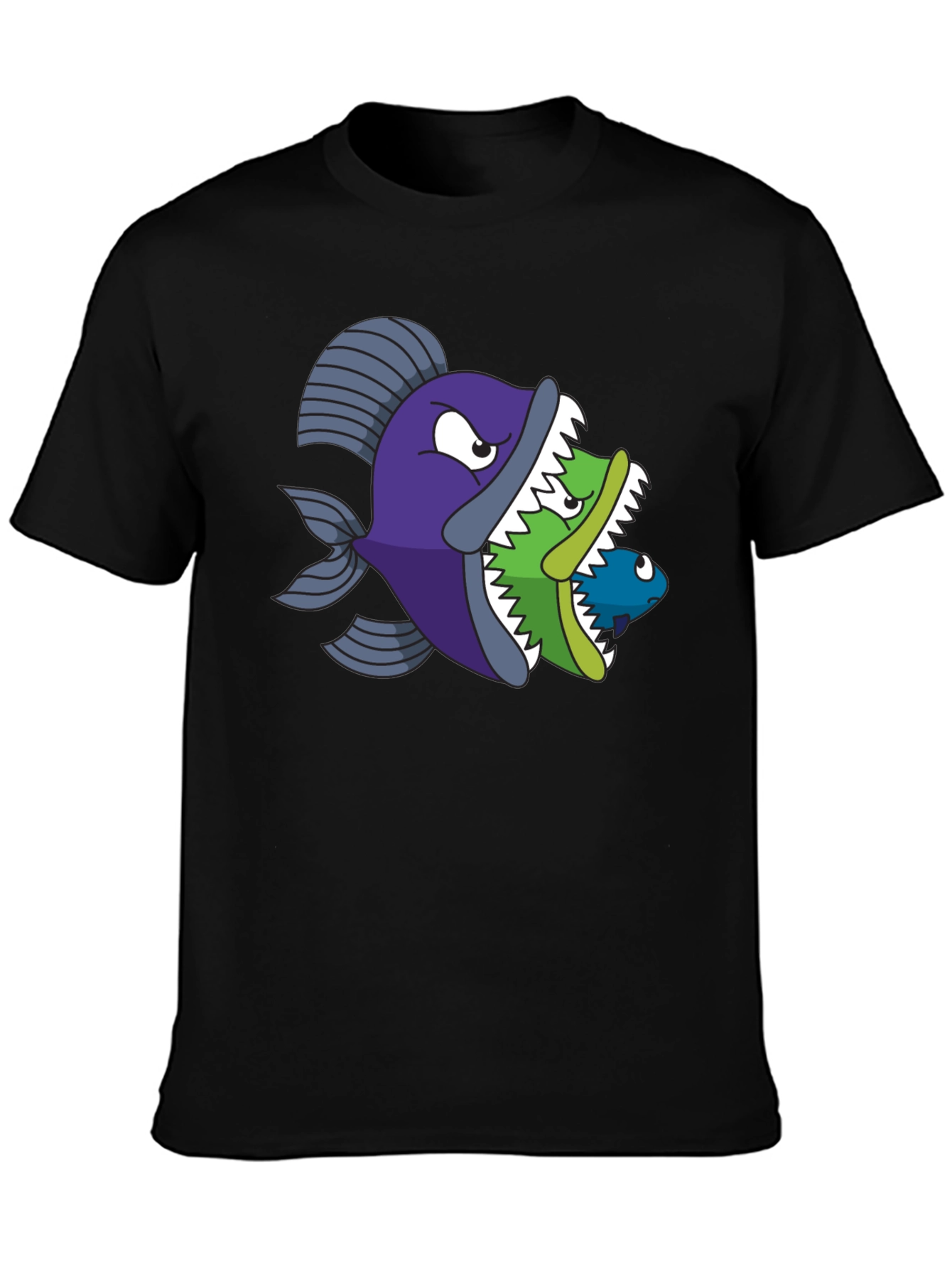 Fish Eats Fish Graphic Tee - Black T-Shirt