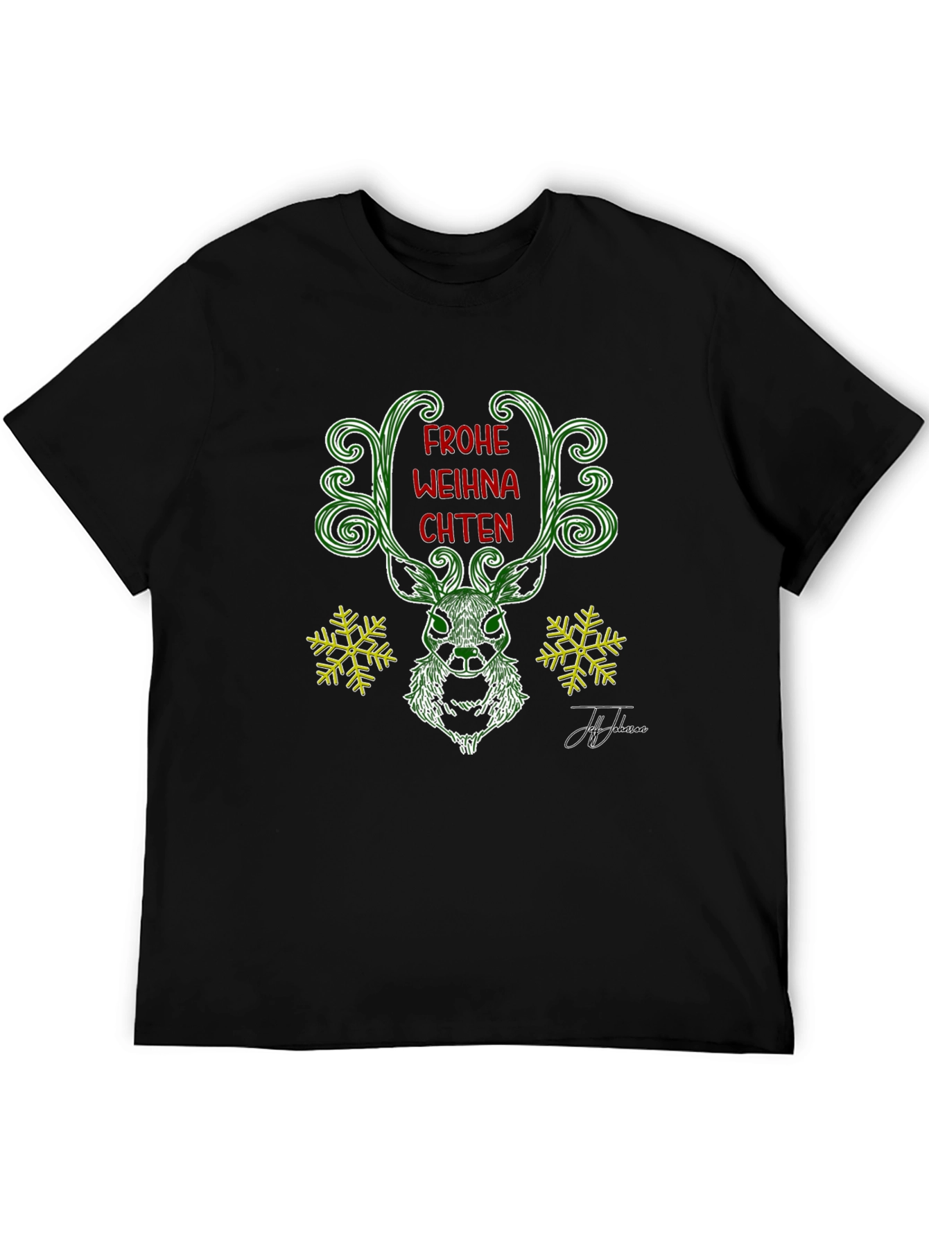 Festive Deer Christmas T-Shirt - Frohe Weihnachten
