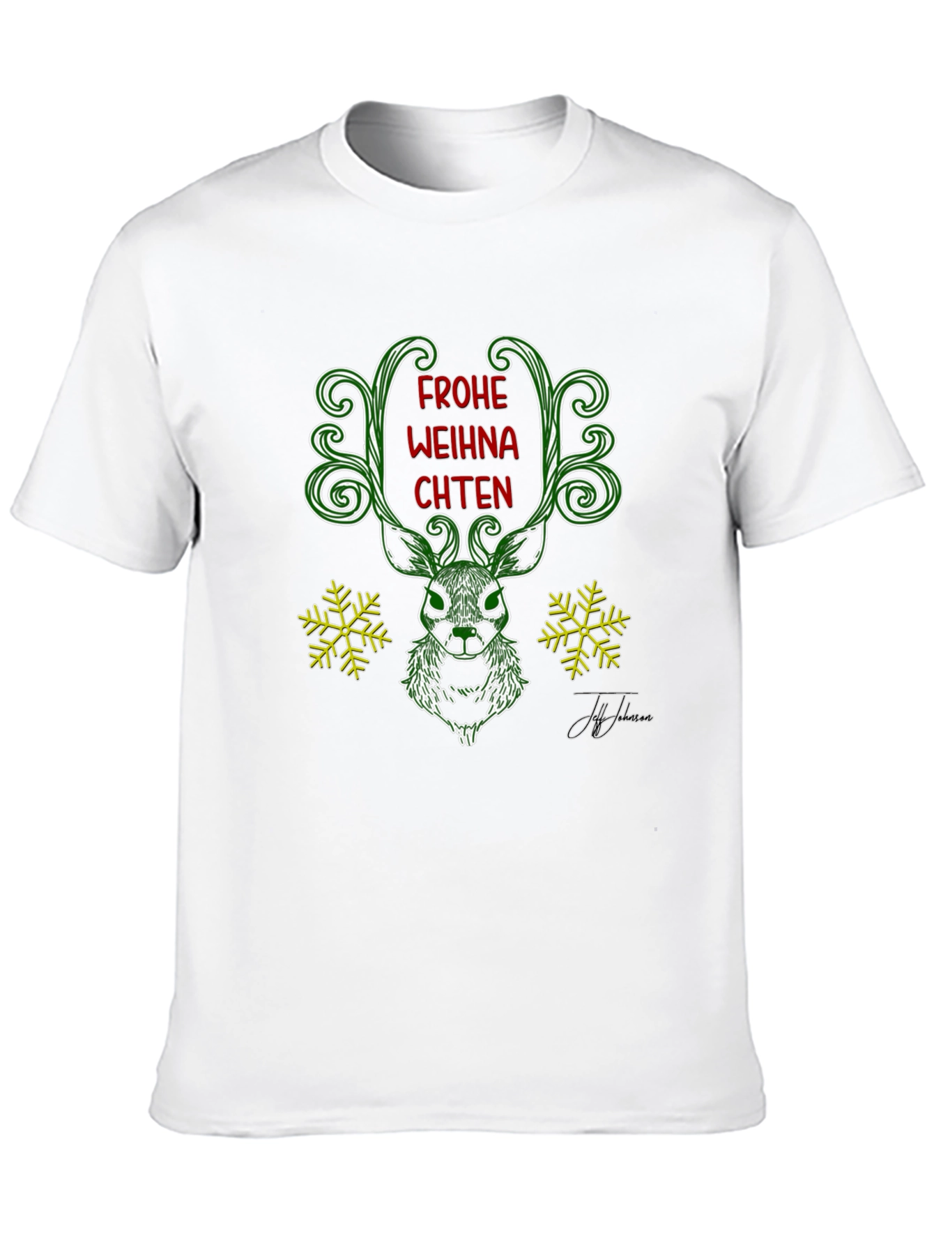 Festive Deer Christmas T-Shirt - Frohe Weihnachten