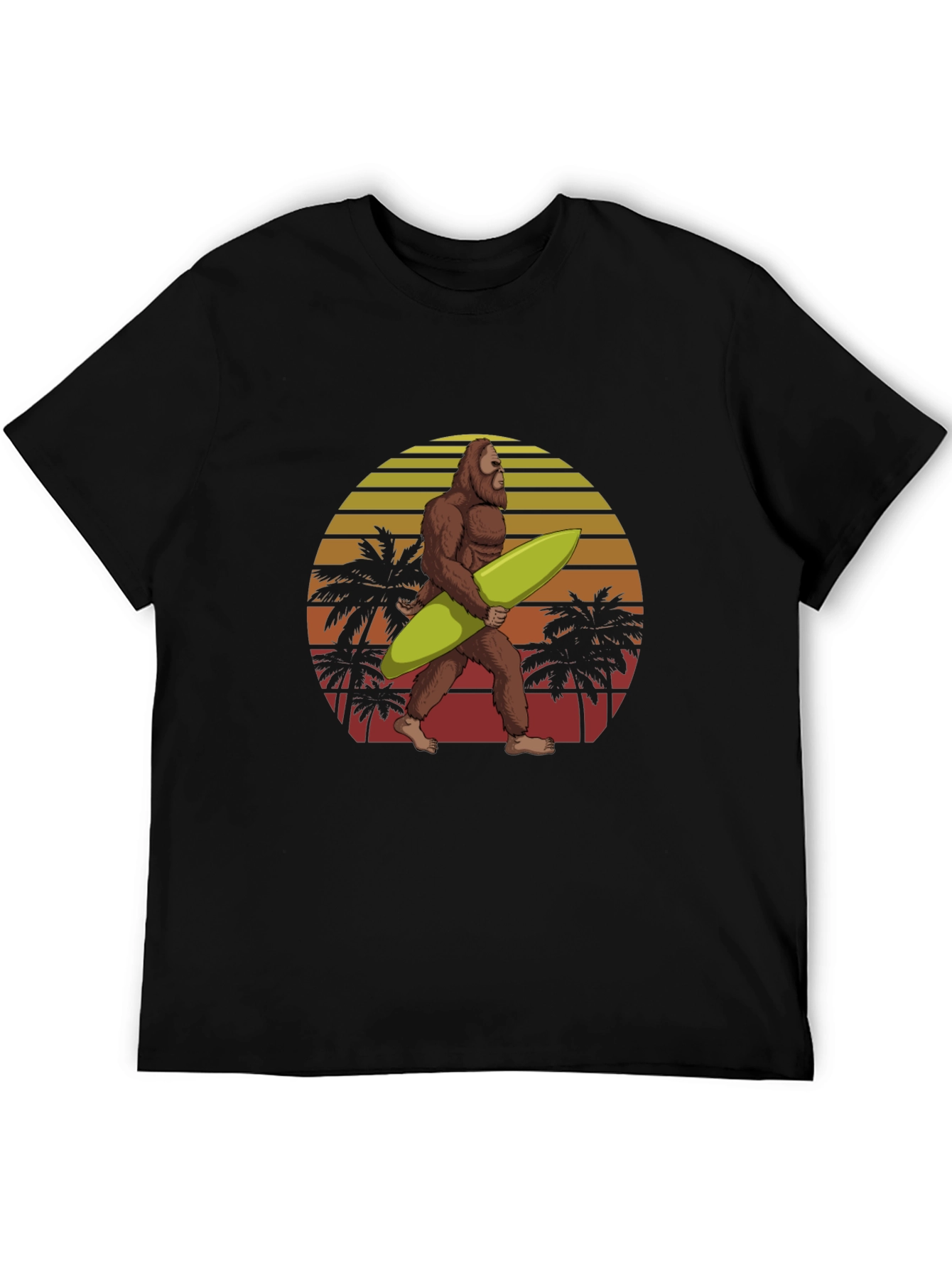 Sasquatch Surfer T-Shirt - Retro Beach Design