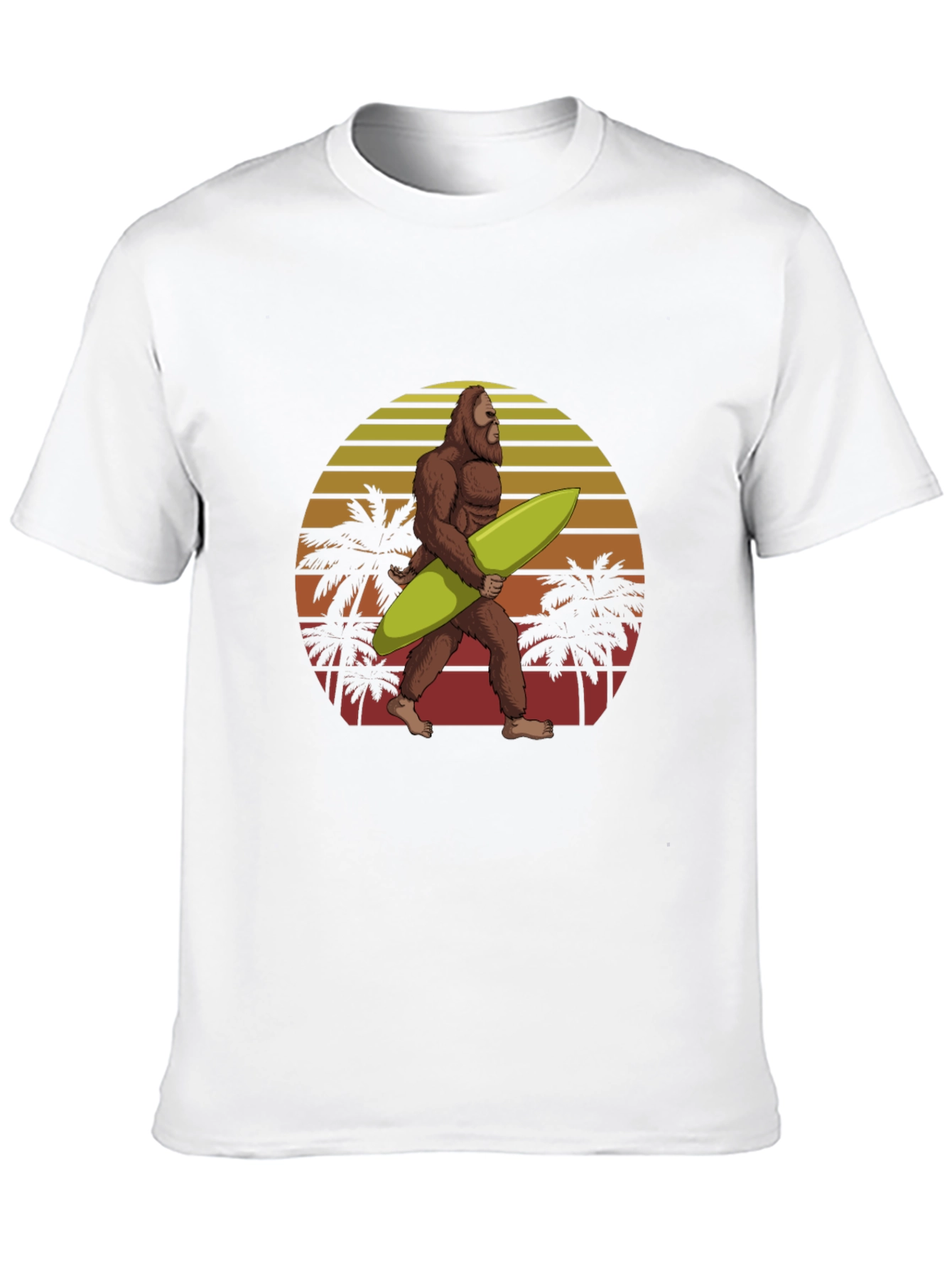 Sasquatch Surfer T-Shirt - Retro Beach Design
