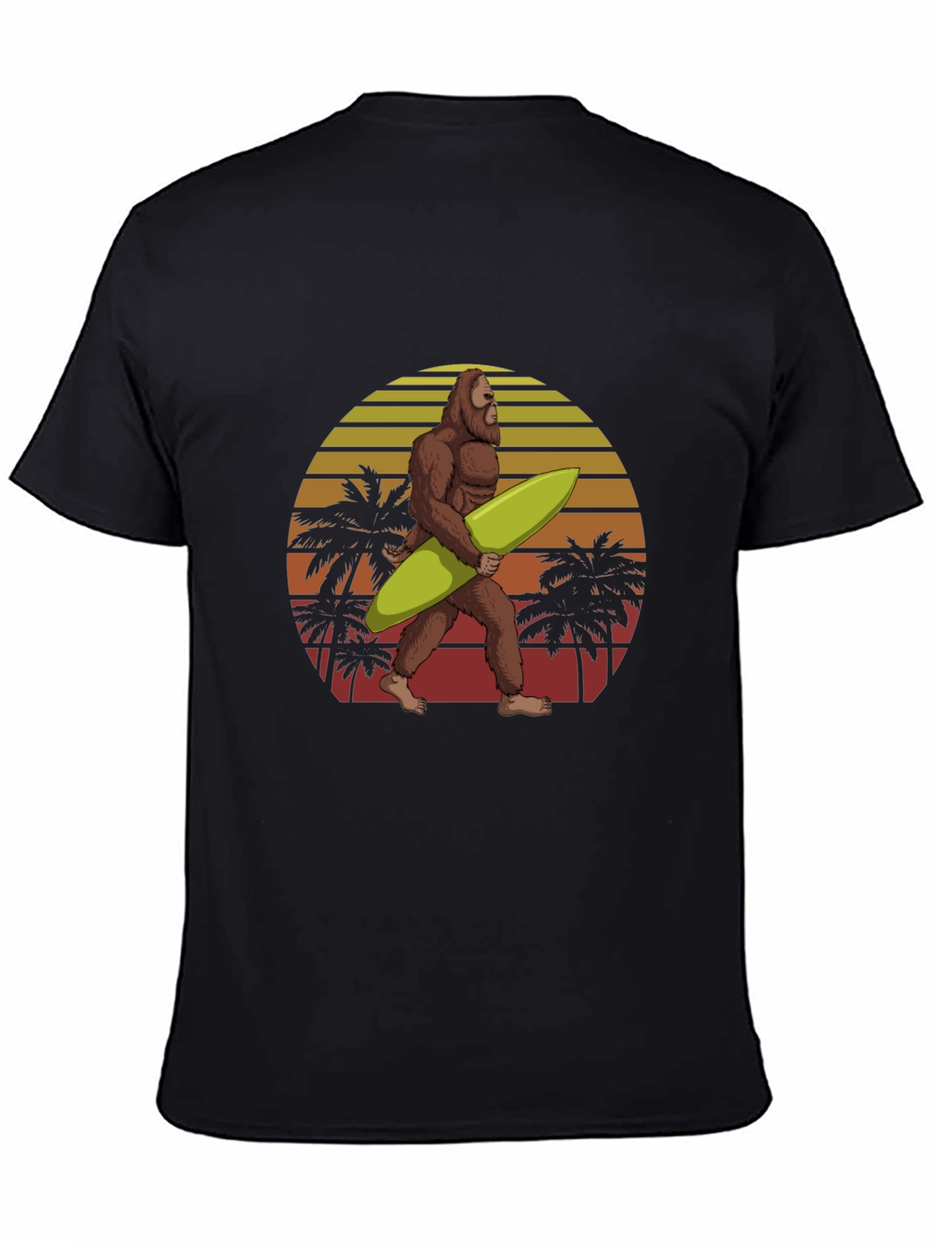 Sasquatch Surfer T-Shirt - Retro Beach Design