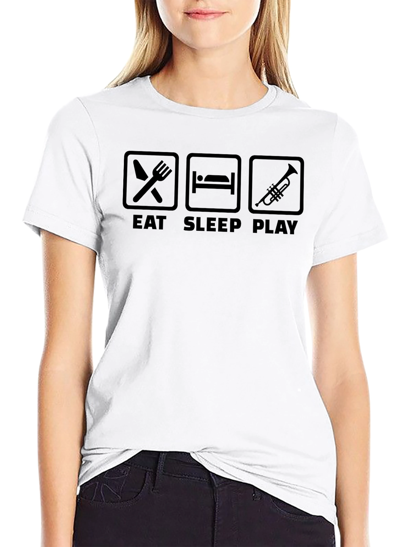 Eat Sleep Play Trumpet Black T-Shirt