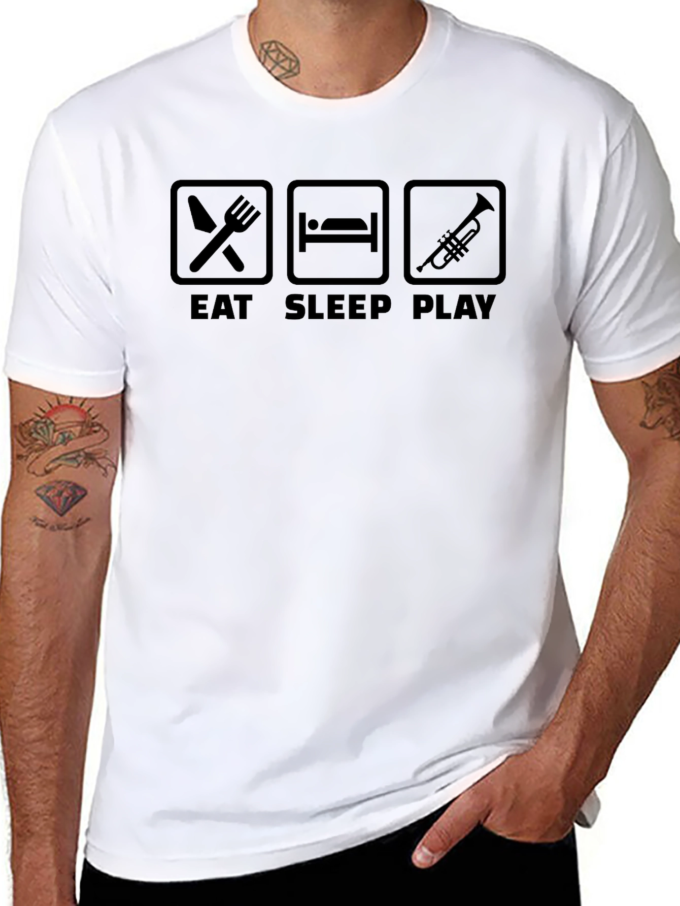 Eat Sleep Play Trumpet Black T-Shirt