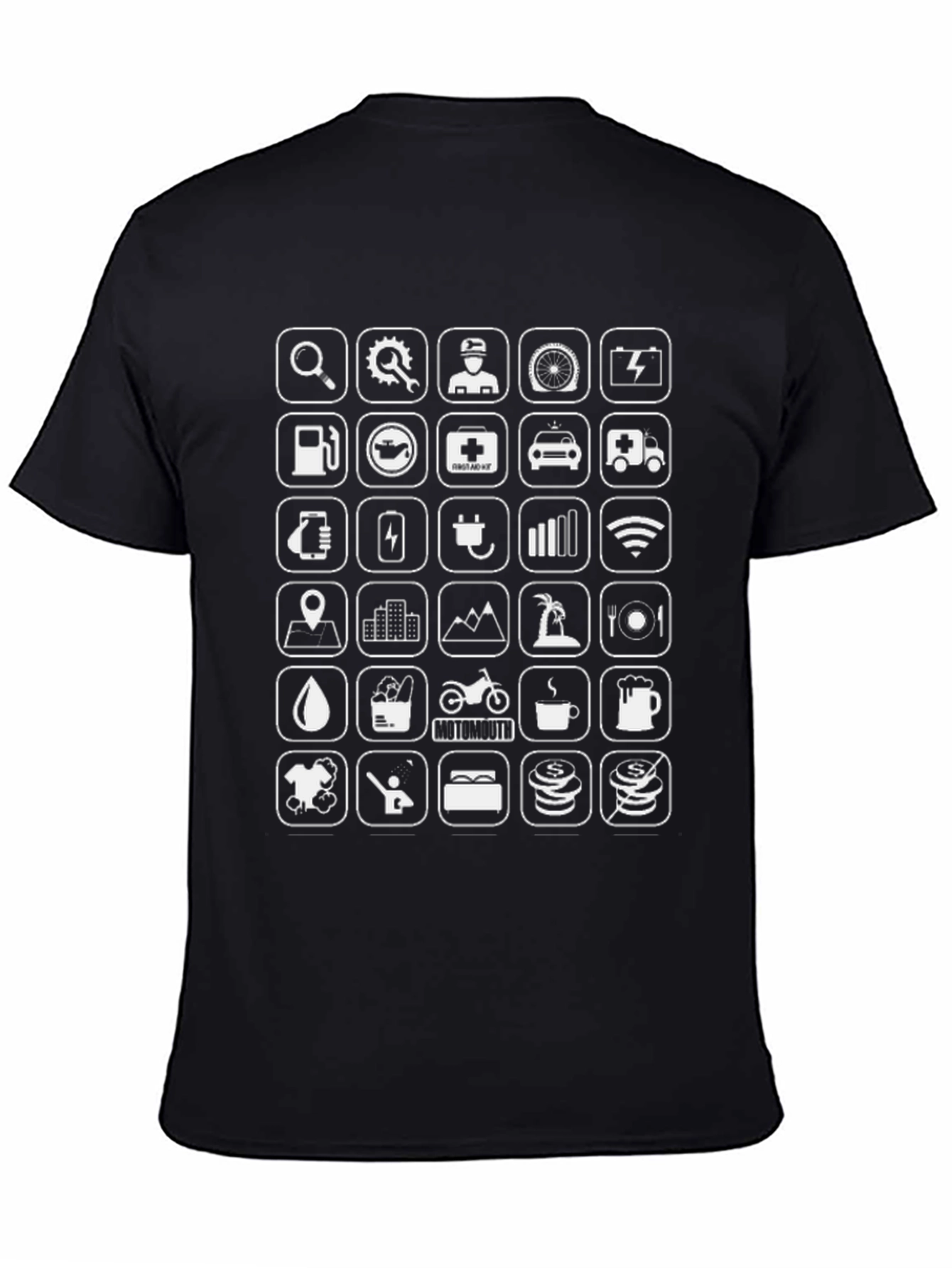 Icon Grid Graphic Tee - Black