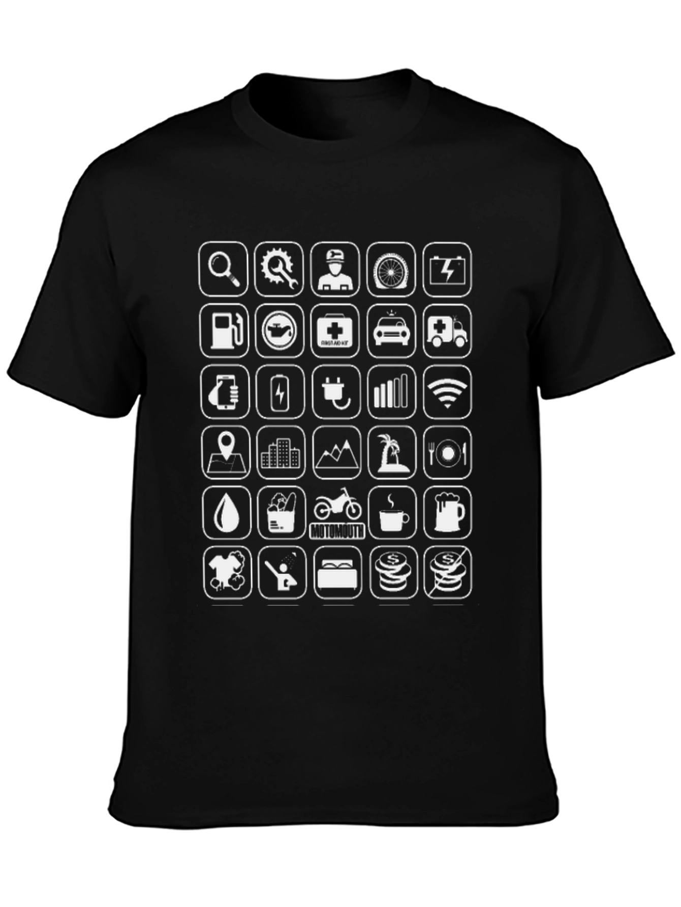 Icon Grid Graphic Tee - Black