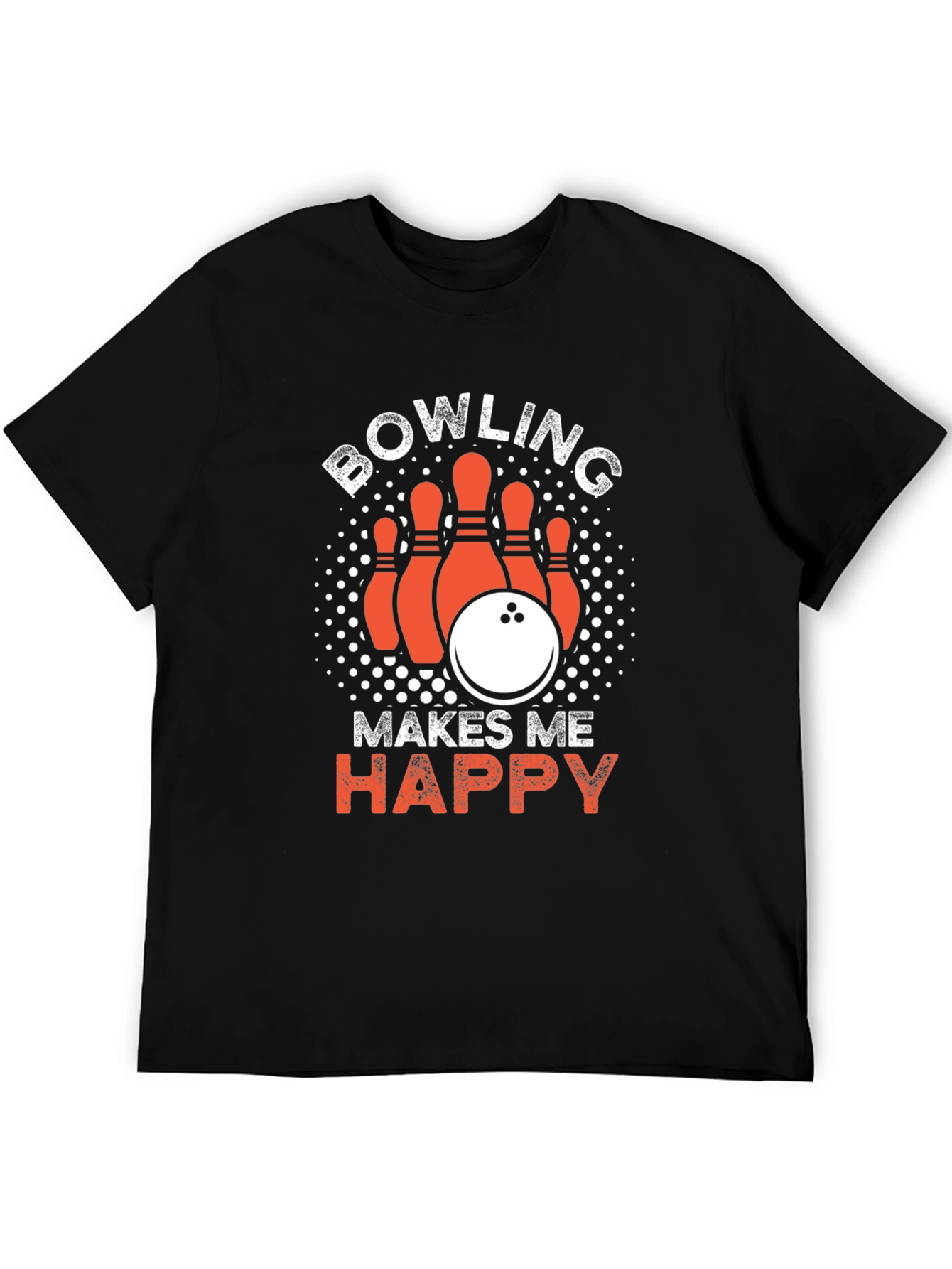 Bowling Makes Me Happy Black T-Shirt