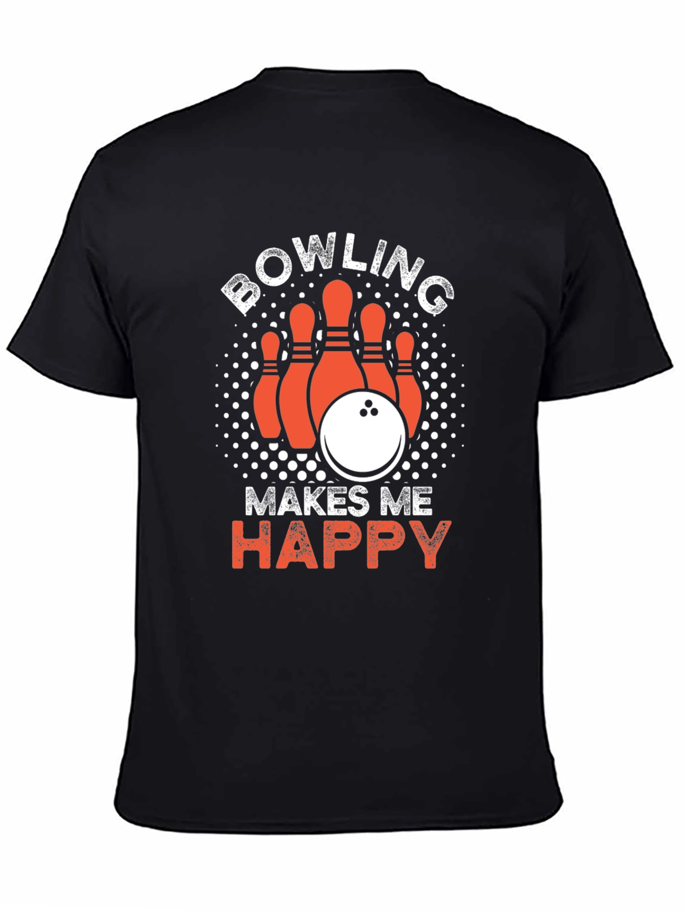 Bowling Makes Me Happy Black T-Shirt