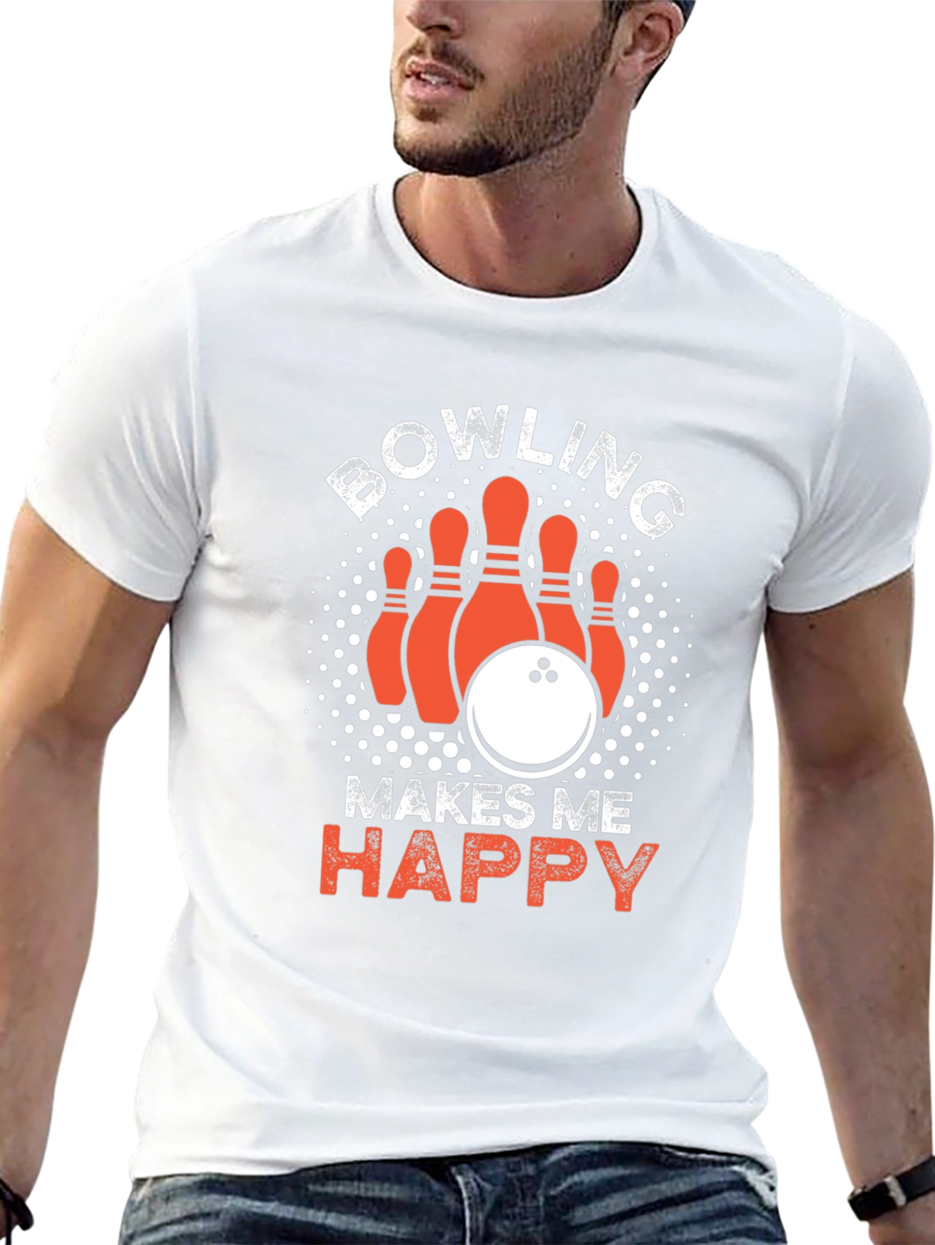 Bowling Makes Me Happy Black T-Shirt