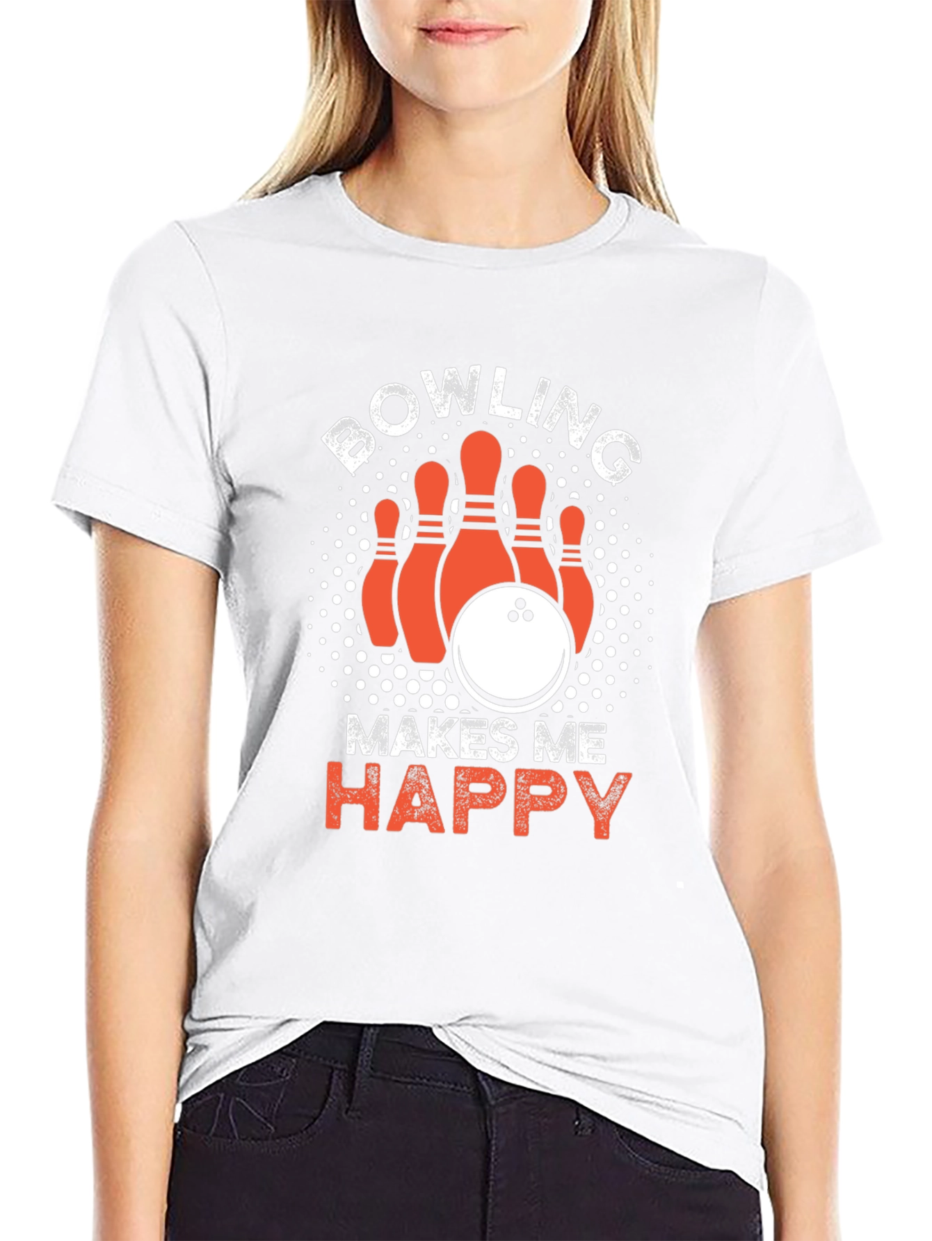 Bowling Makes Me Happy Black T-Shirt