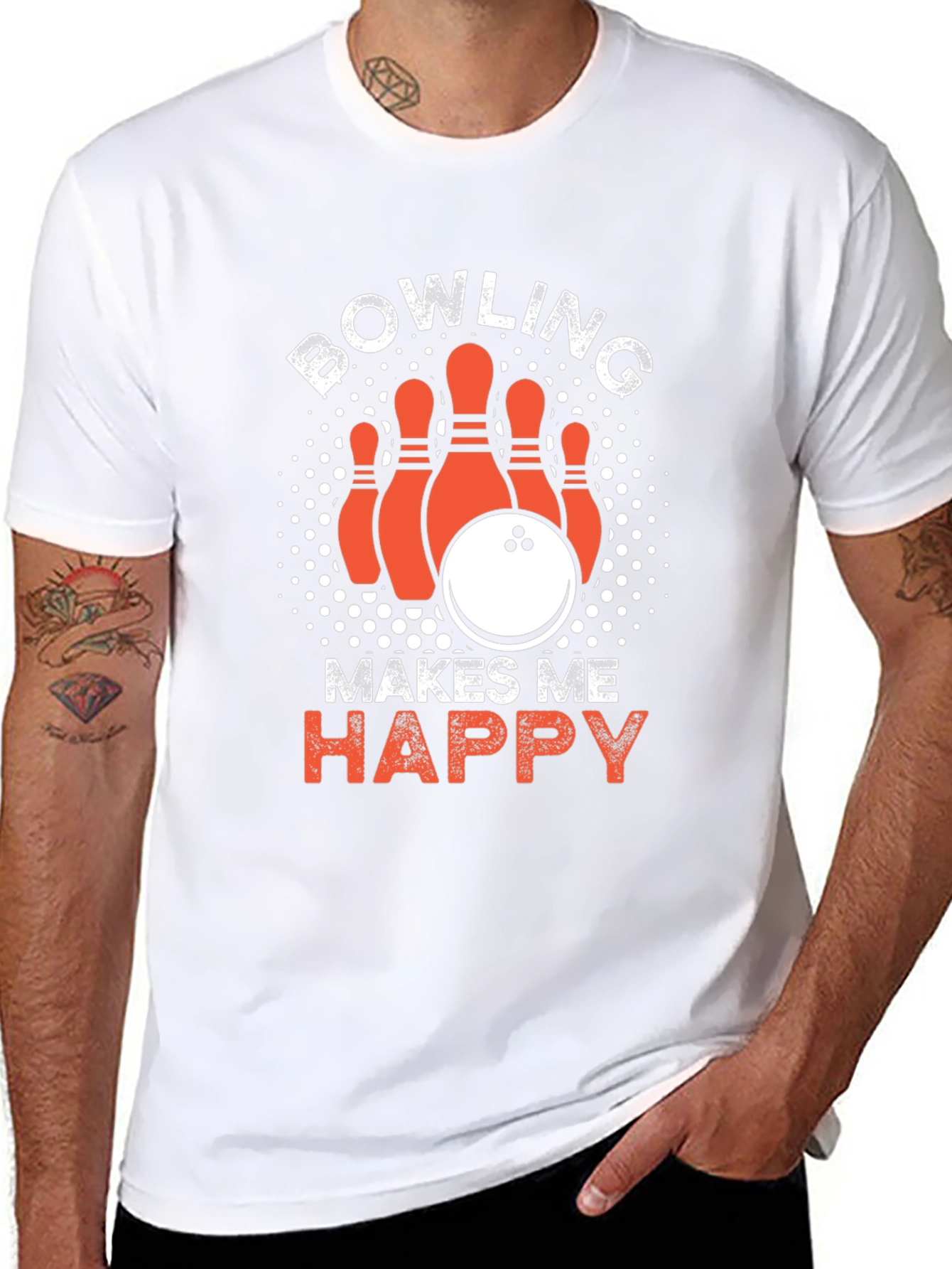 Bowling Makes Me Happy Black T-Shirt