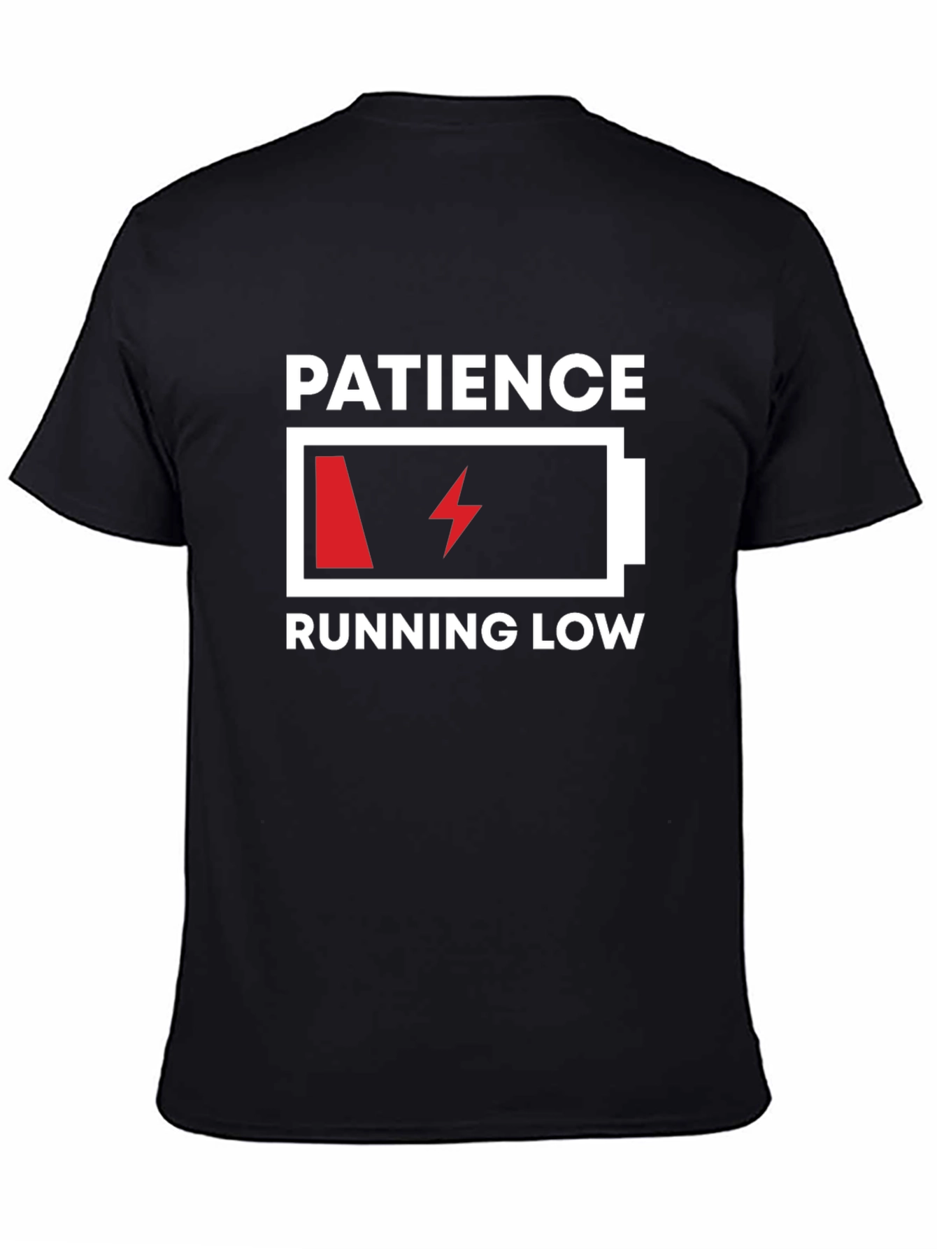 Patience Running Low Graphic Tee - Black Humor