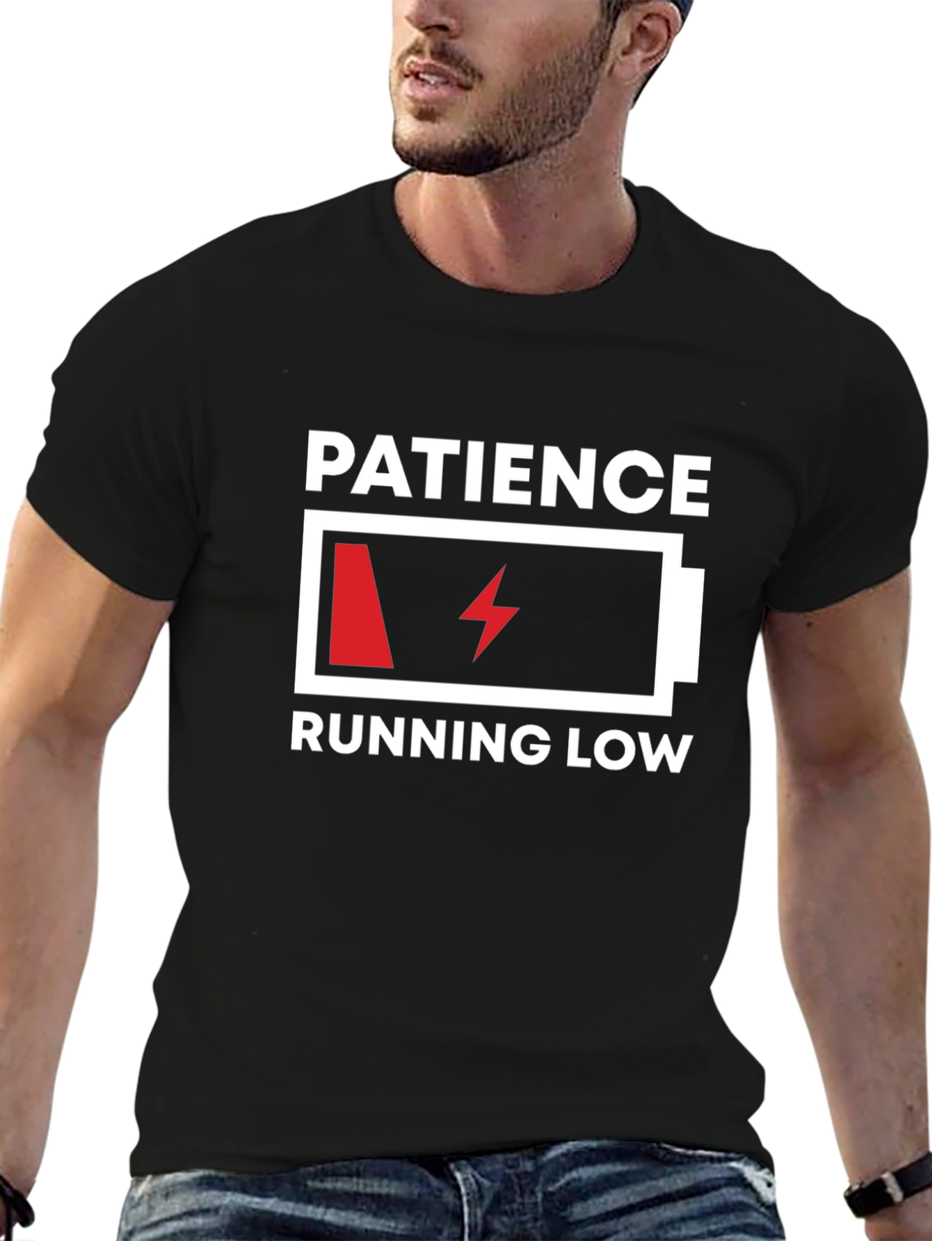 Patience Running Low Graphic Tee - Black Humor