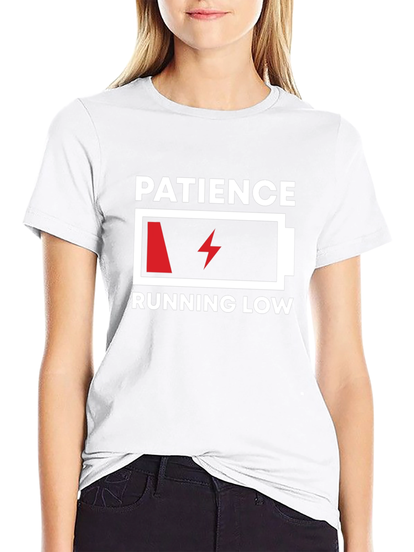 Patience Running Low Graphic Tee - Black Humor
