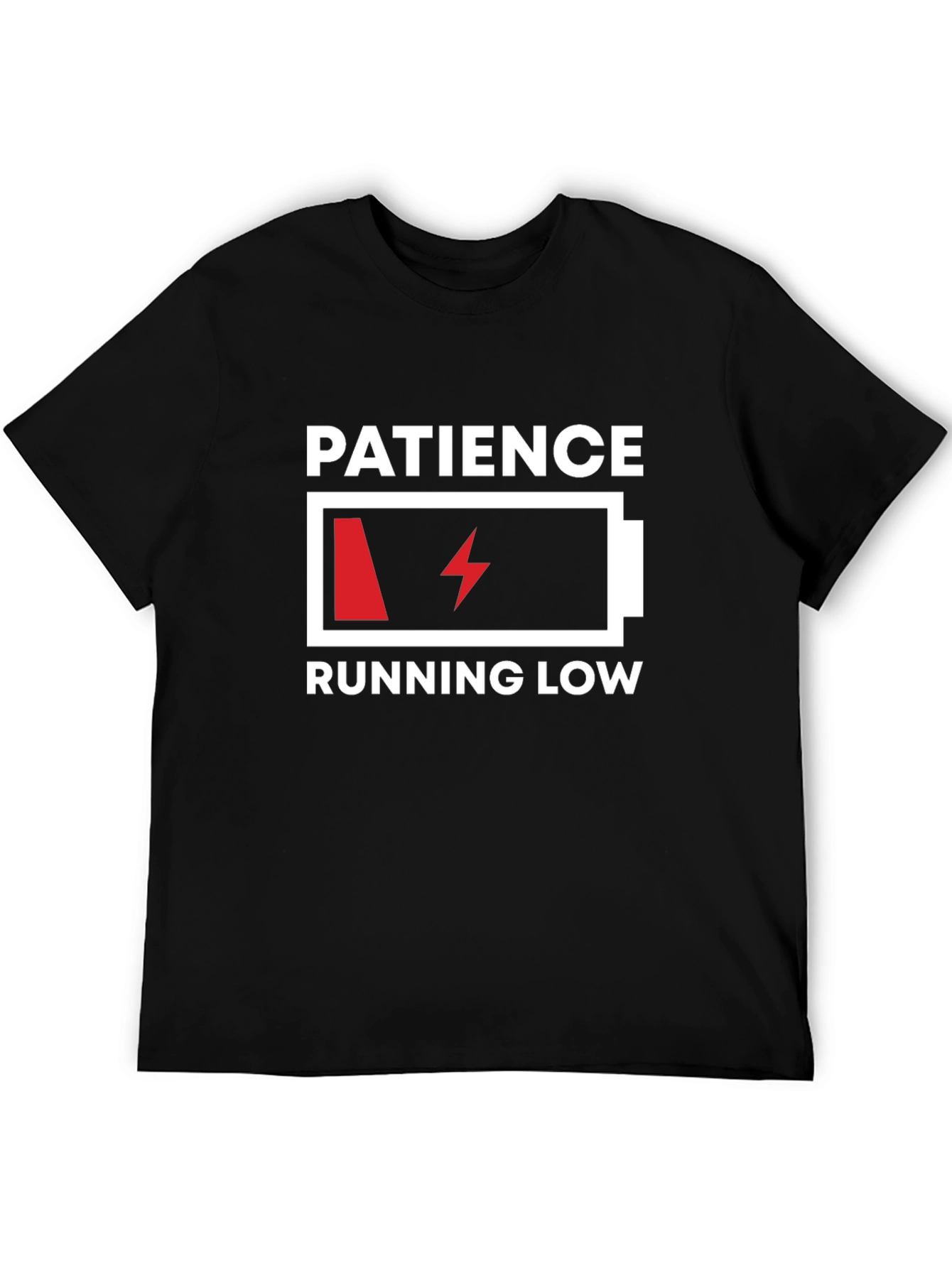 Patience Running Low Graphic Tee - Black Humor