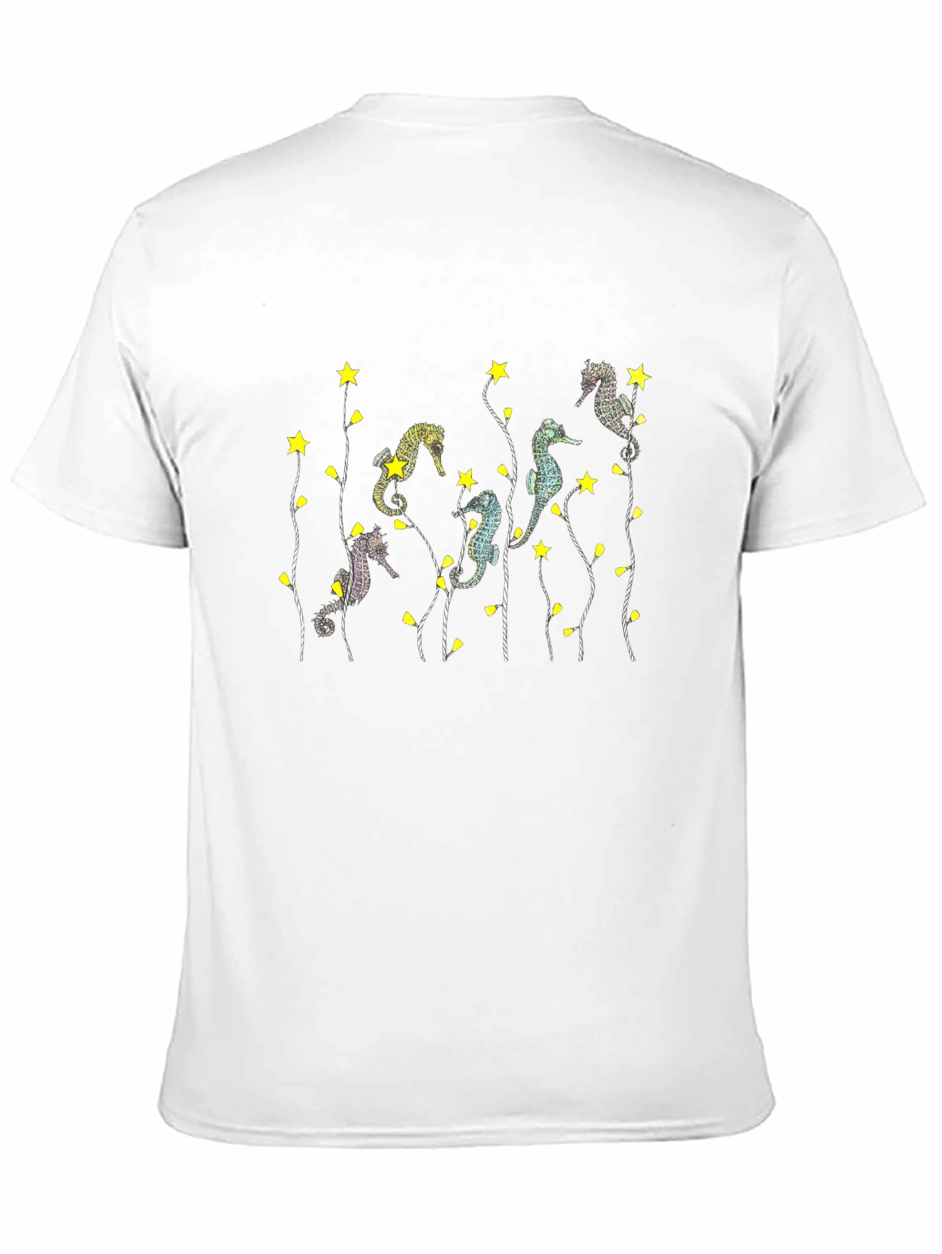 Seahorse Graphic Tee - Black Cotton T-Shirt