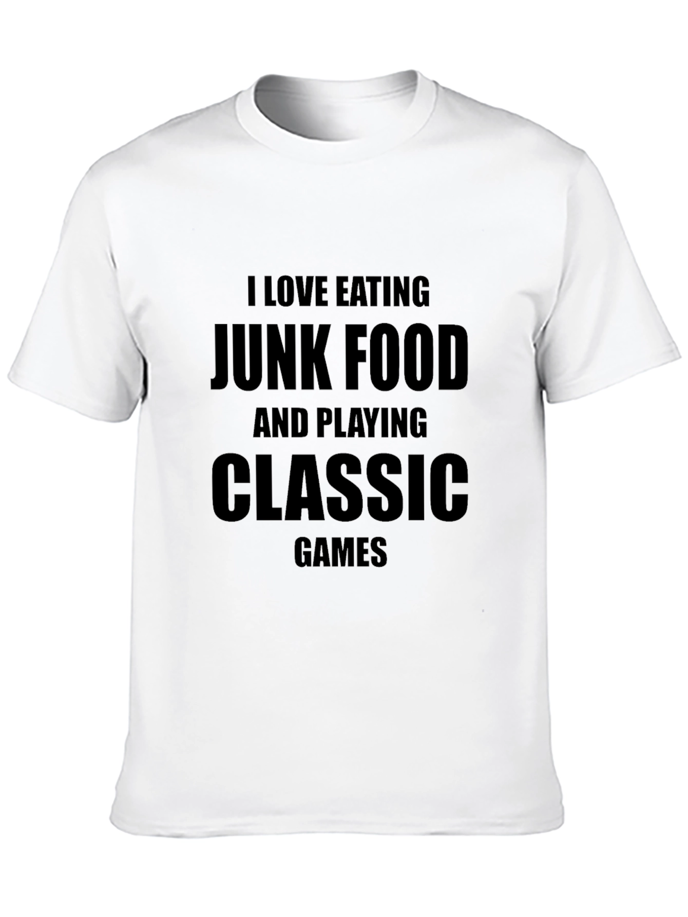 Funny Junk Food & Classic Games Black T-Shirt