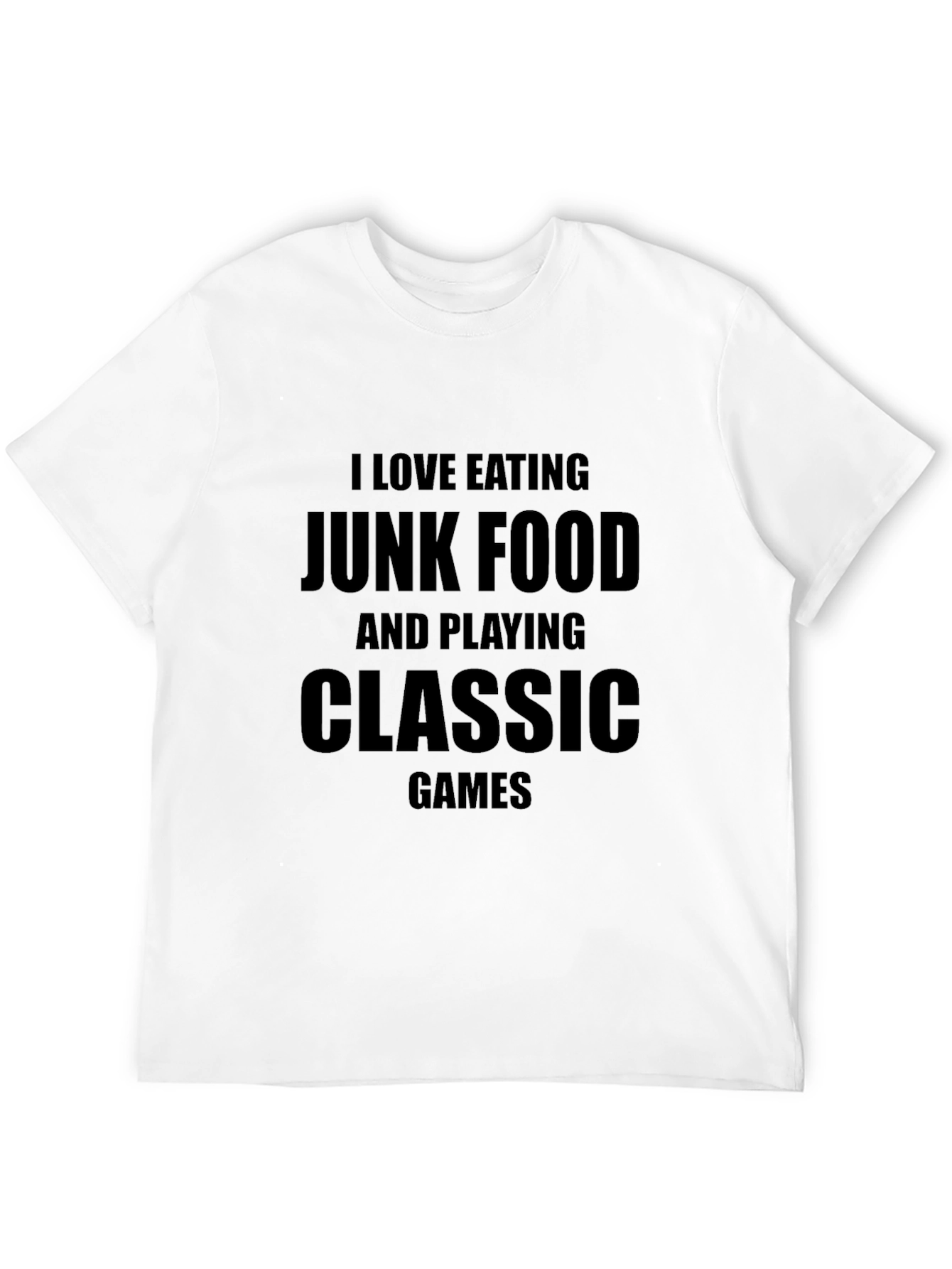 Funny Junk Food & Classic Games Black T-Shirt