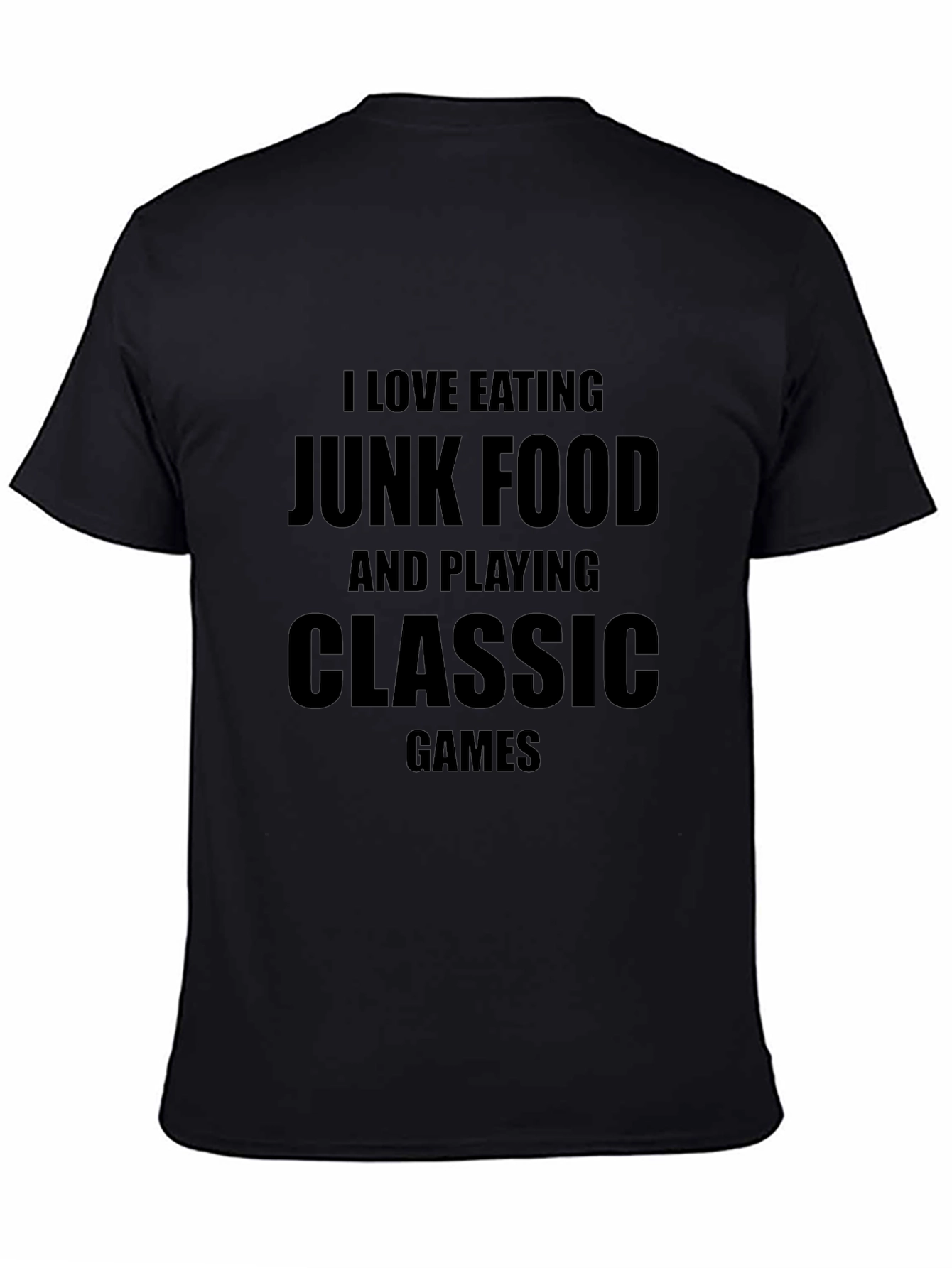 Funny Junk Food & Classic Games Black T-Shirt