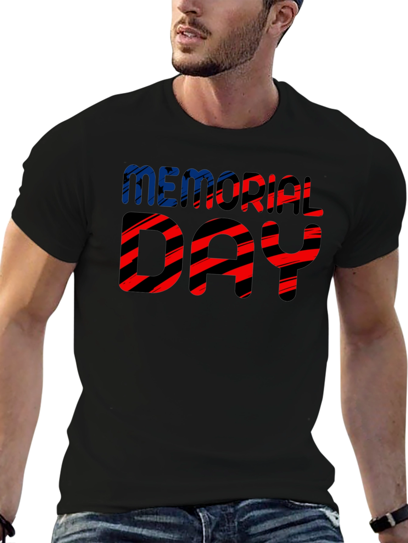 Memorial Day Striped Graphic Tee