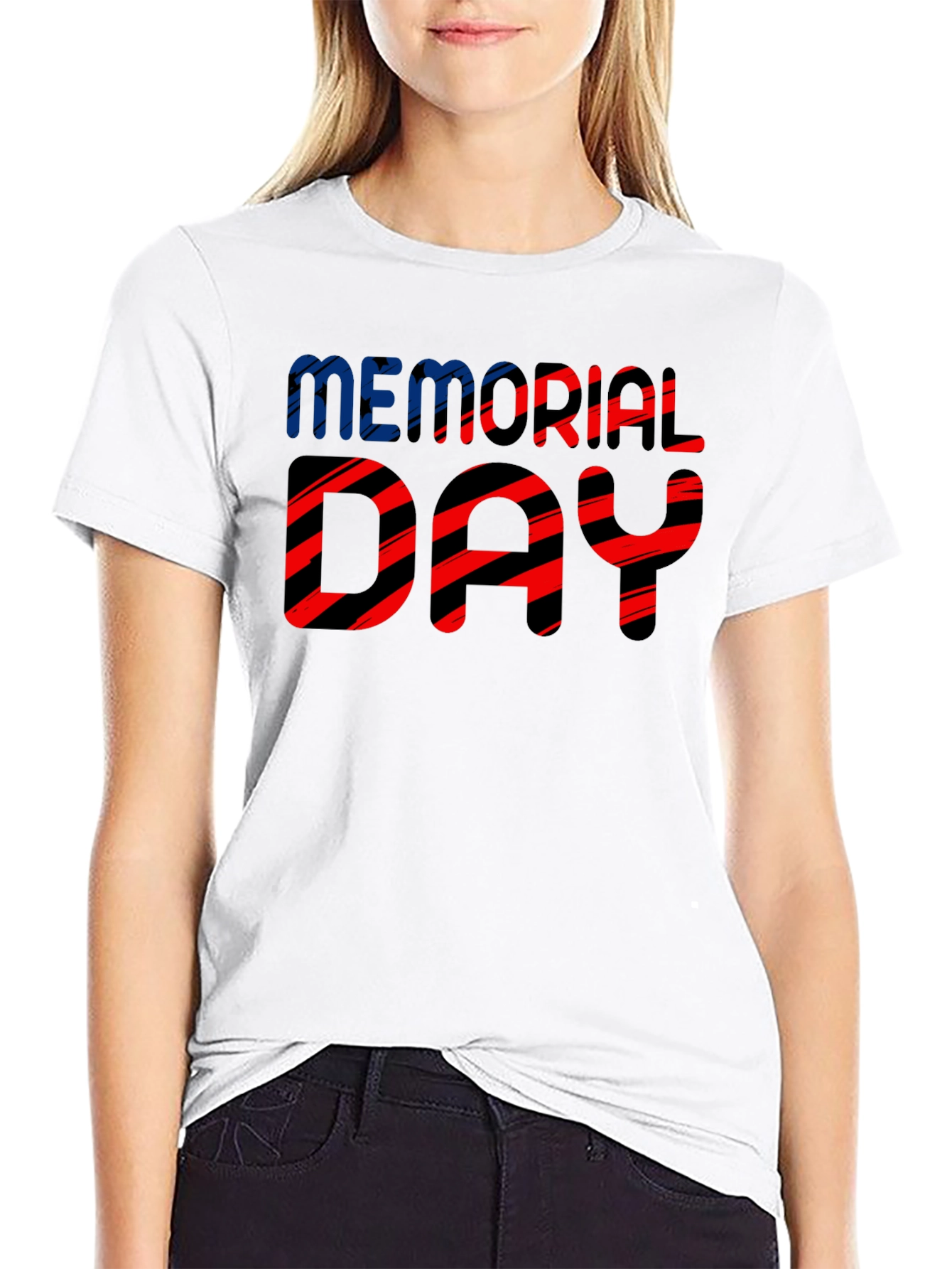 Memorial Day Striped Graphic Tee