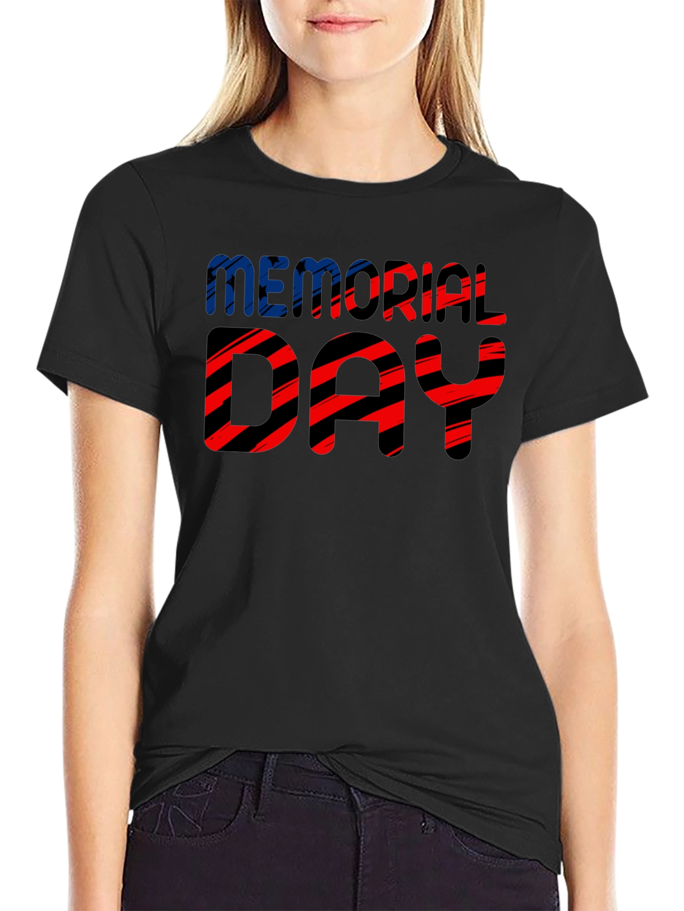 Memorial Day Striped Graphic Tee
