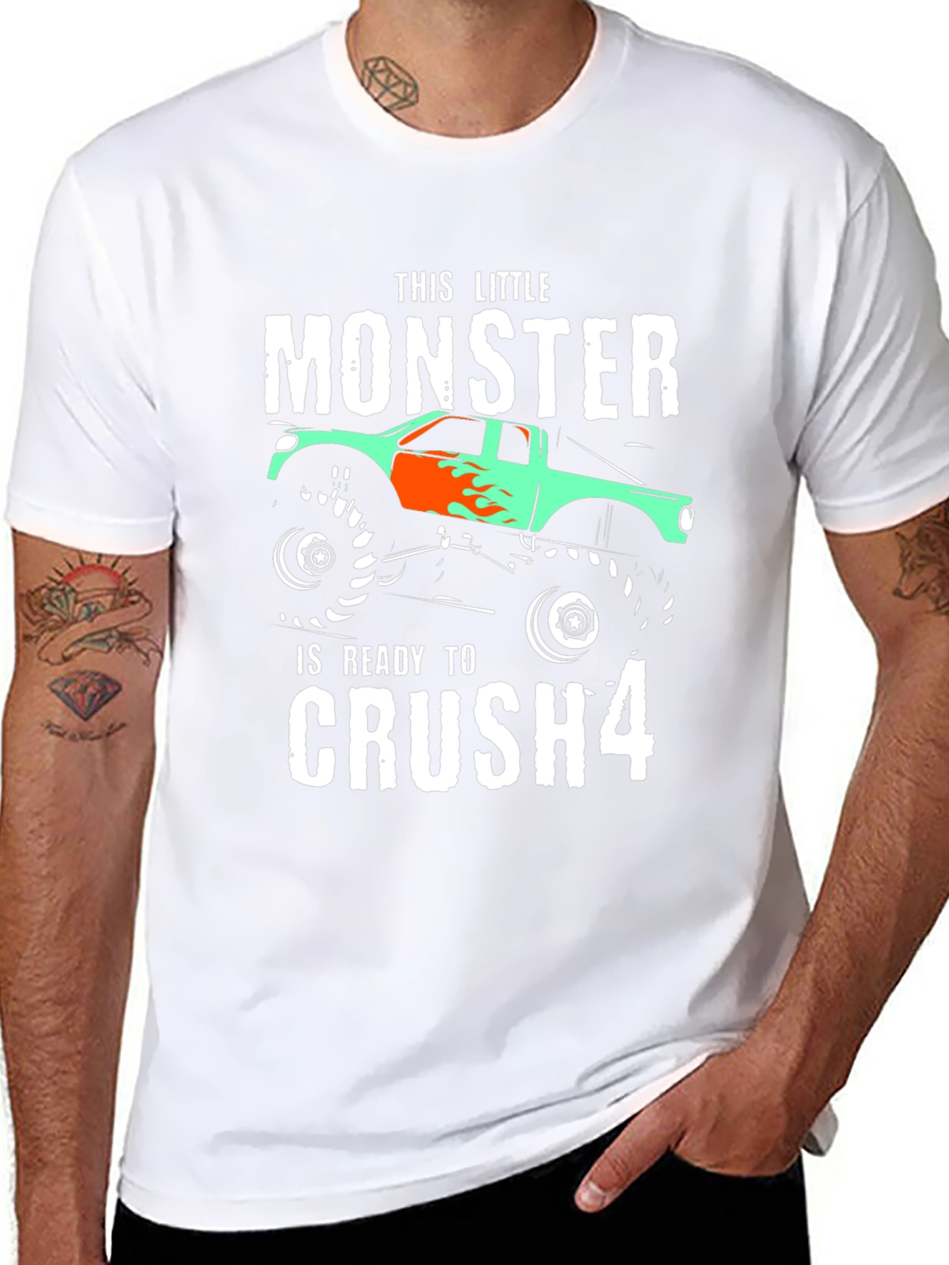 Monster Truck Birthday T-Shirt - Crush 4