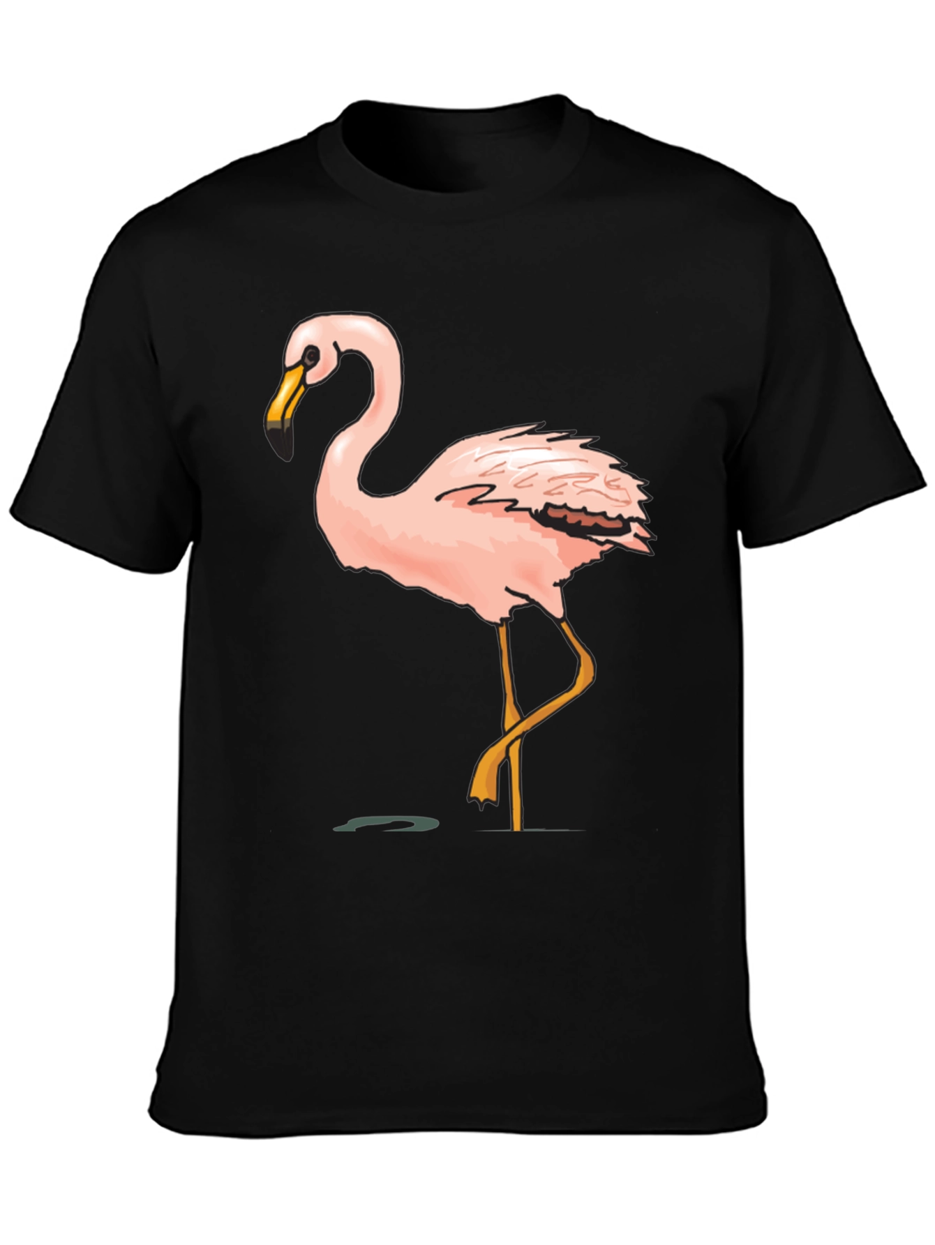 Mens Black Flamingo Graphic Tee