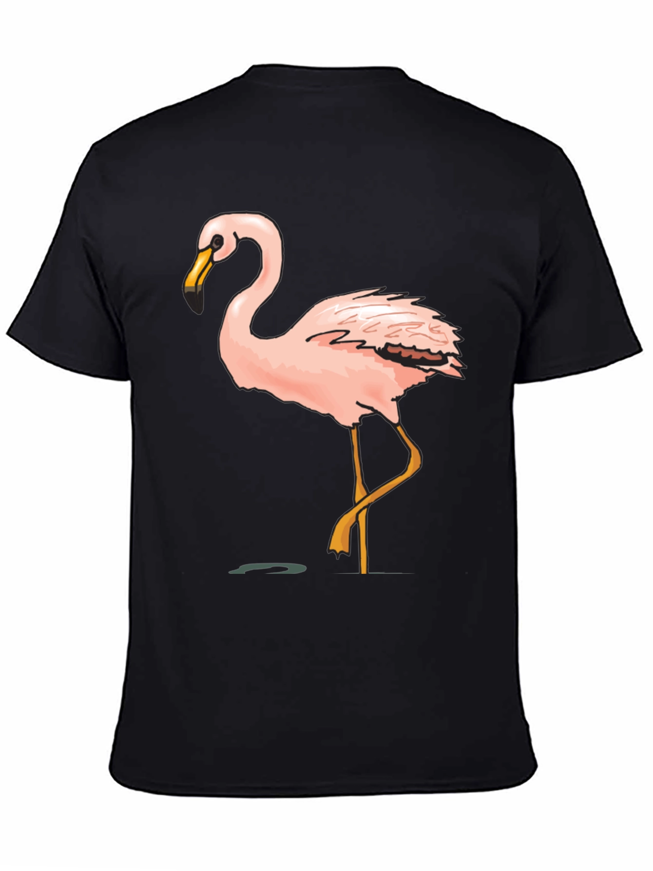 Mens Black Flamingo Graphic Tee