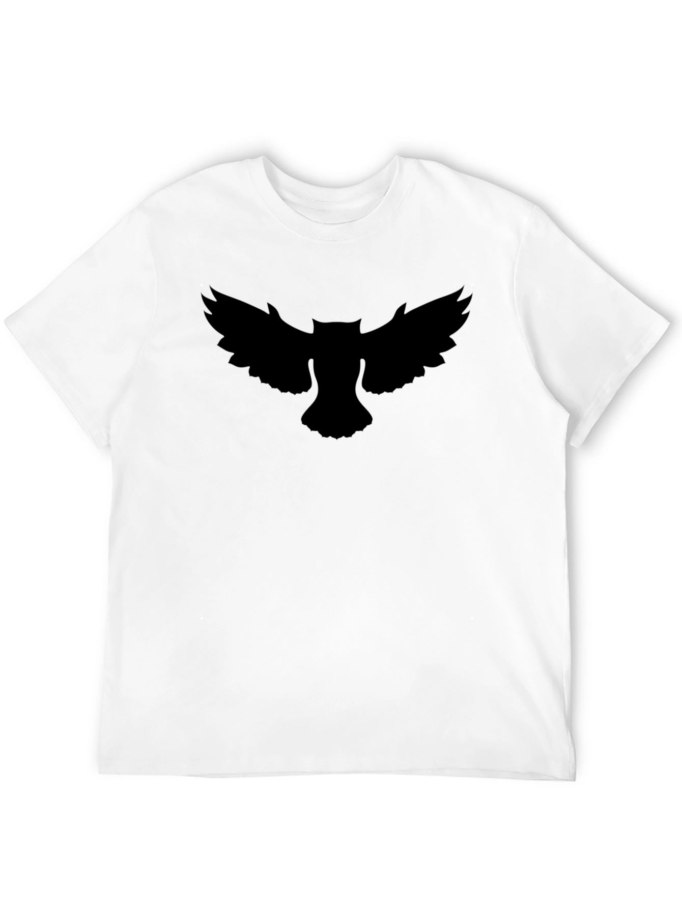 Mens Black T-Shirt with Owl Silhouette