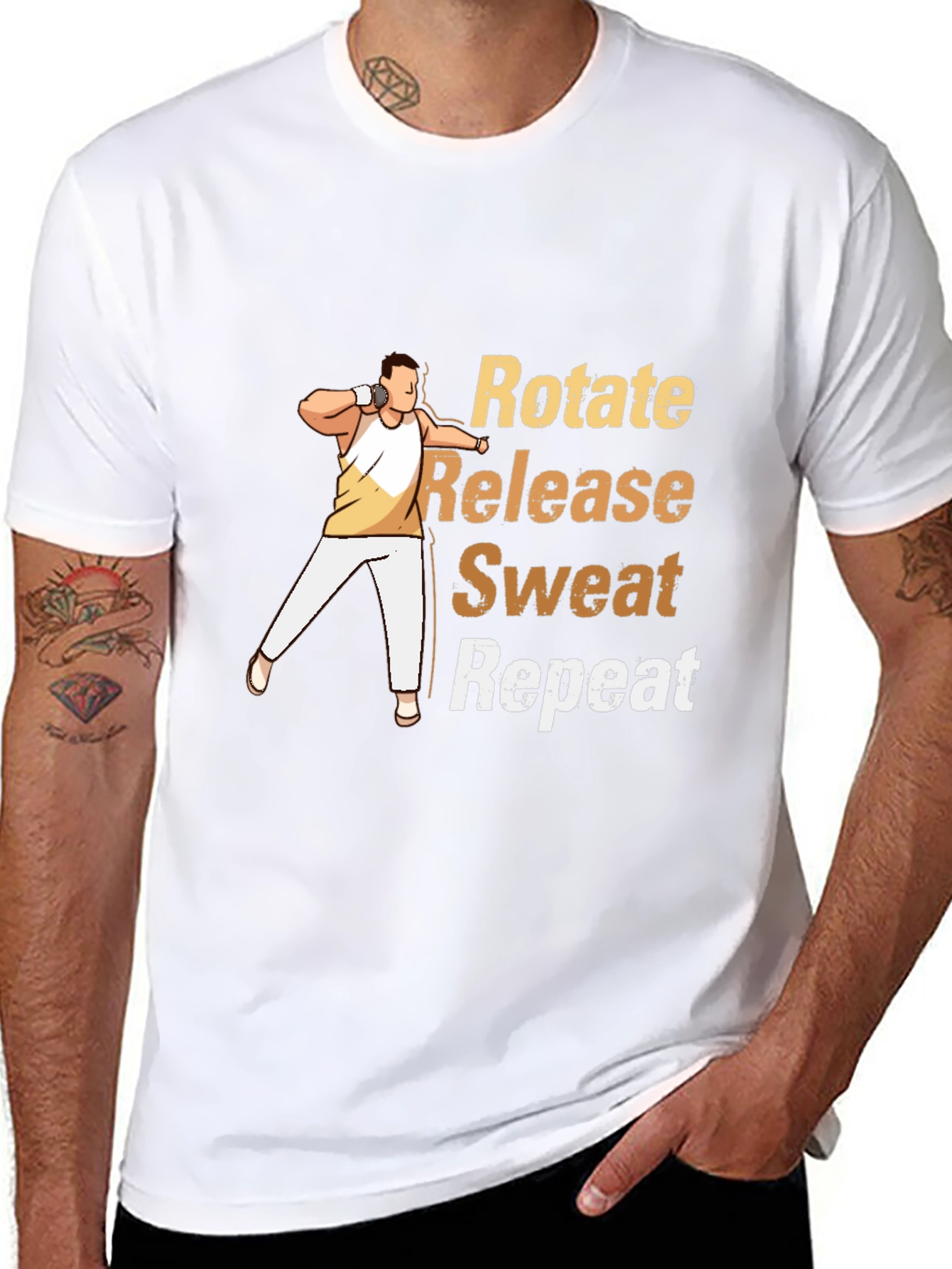 Rotate Release Sweat Repeat Mens Black T-Shirt