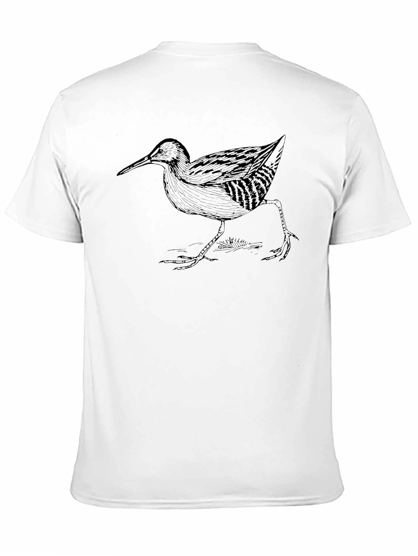 Stylized Bird Print Black T-Shirt