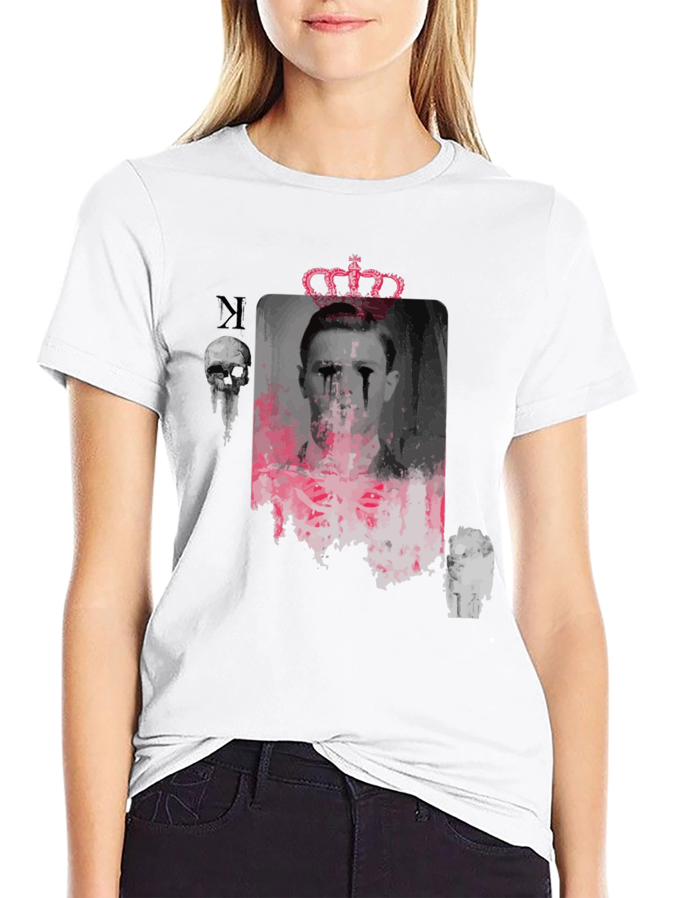 Edgy Graphic T-Shirt - Crowned Portrait Design
