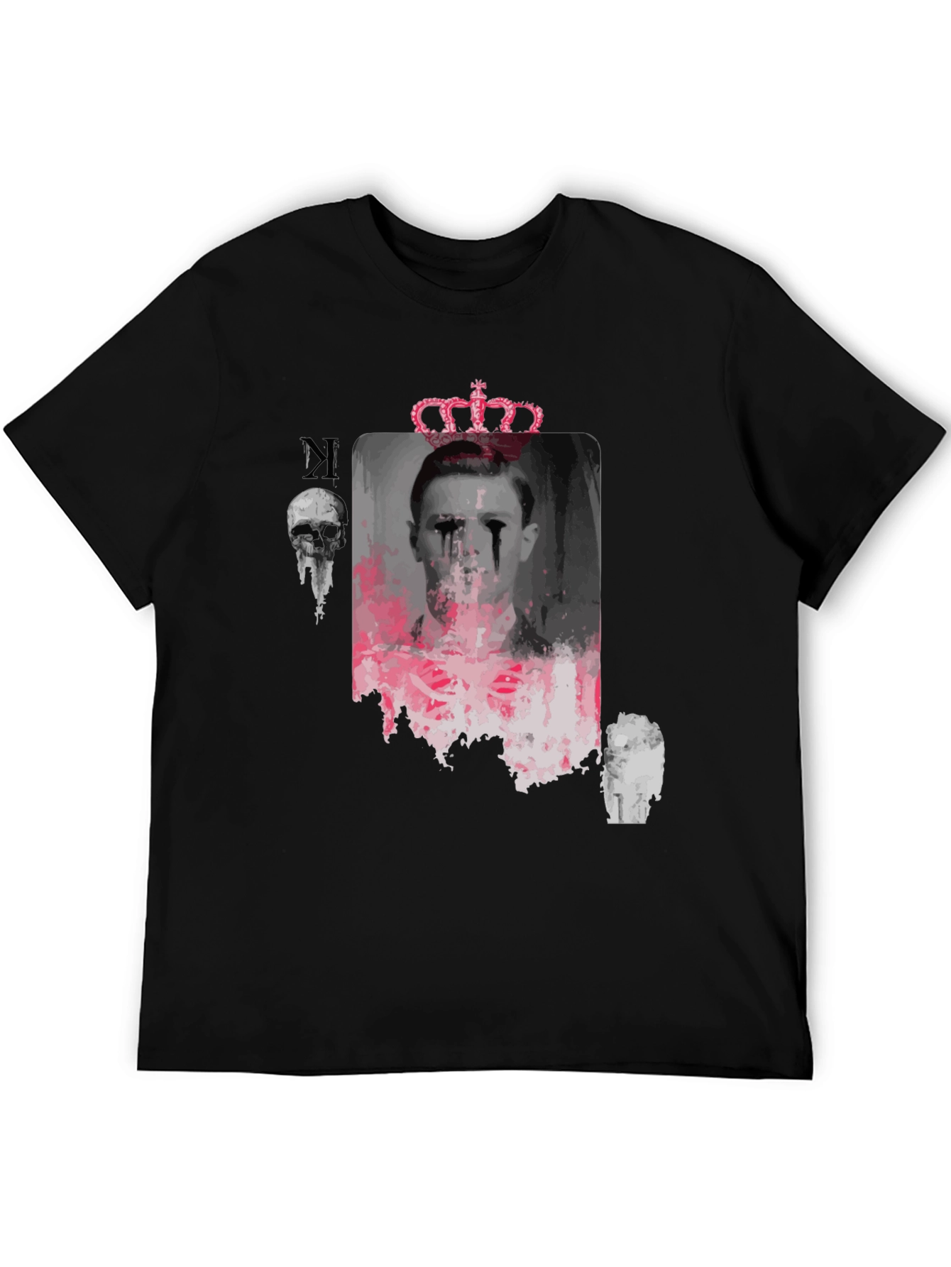 Edgy Graphic T-Shirt - Crowned Portrait Design