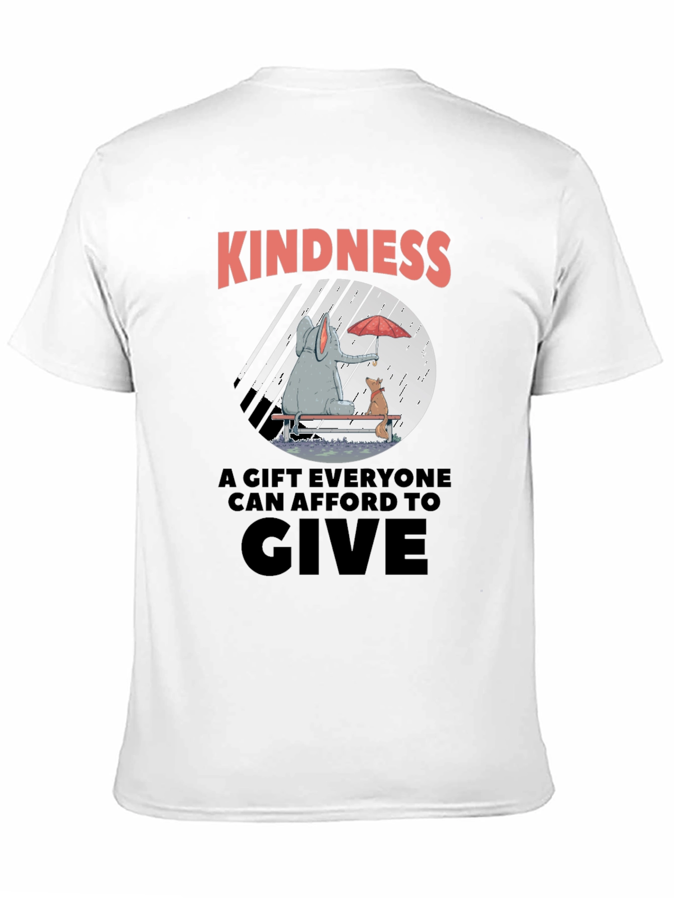 Kindness T-Shirt - Elephant & Dog in Rain